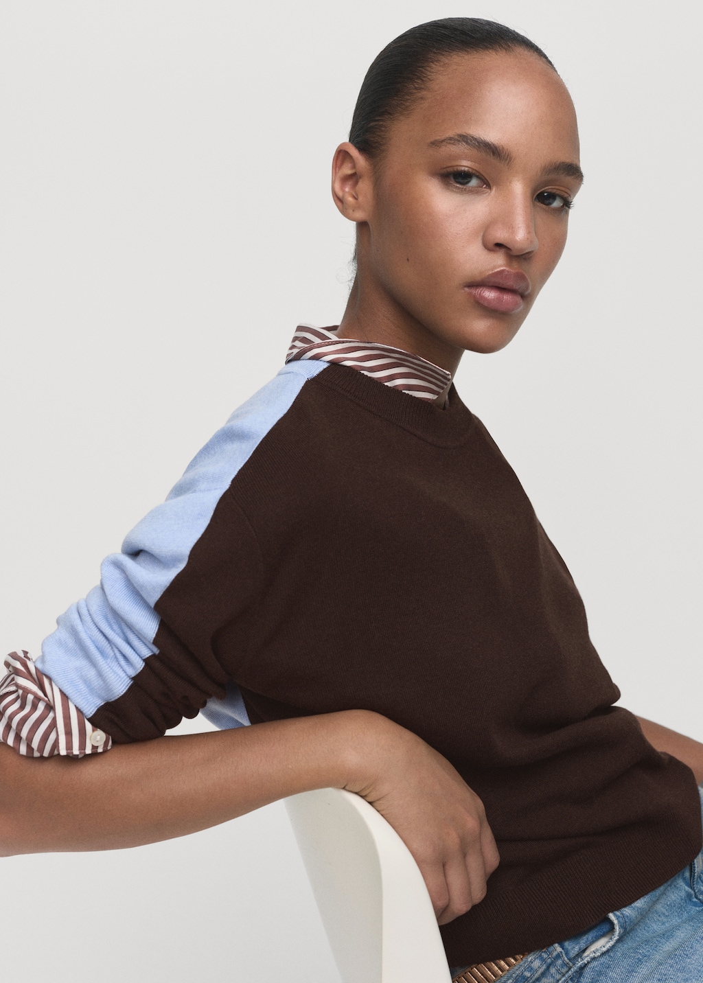 Combined-design sweater