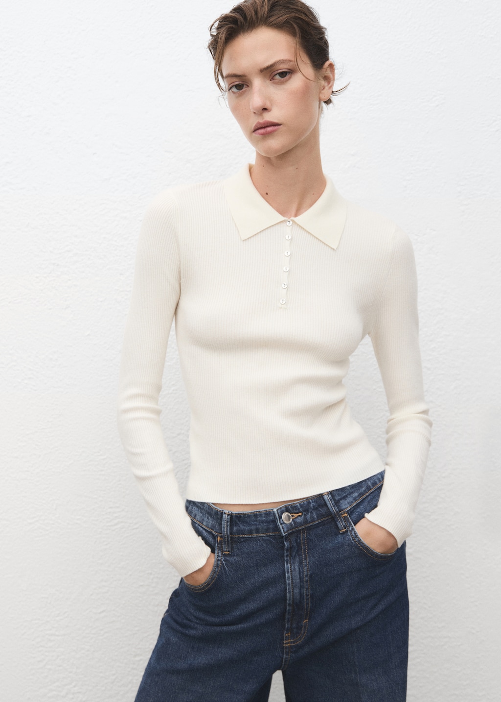 Mango Polo-neck ribbed sweater
