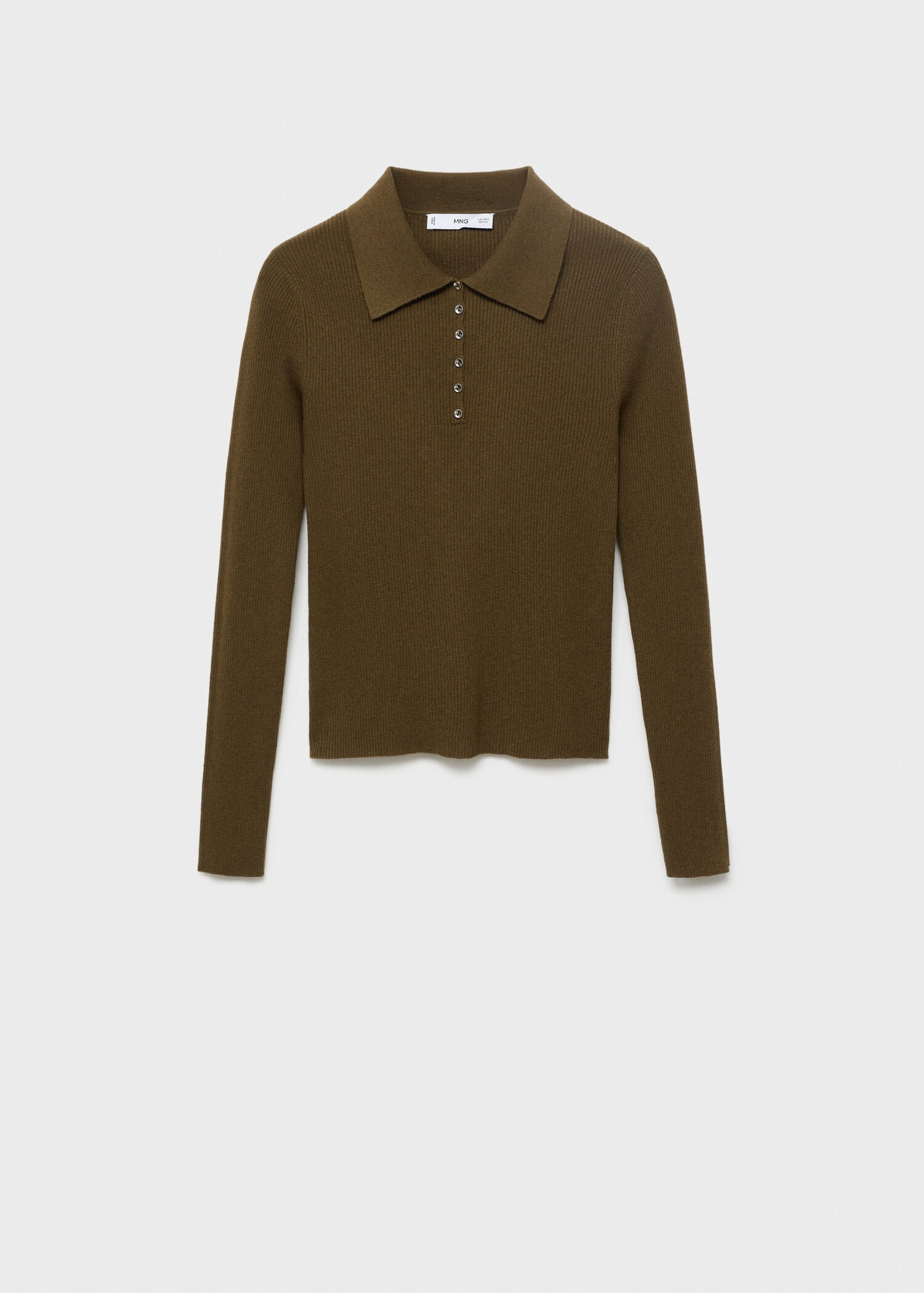 Jersey canalé cuello polo - Artículo sin modelo
