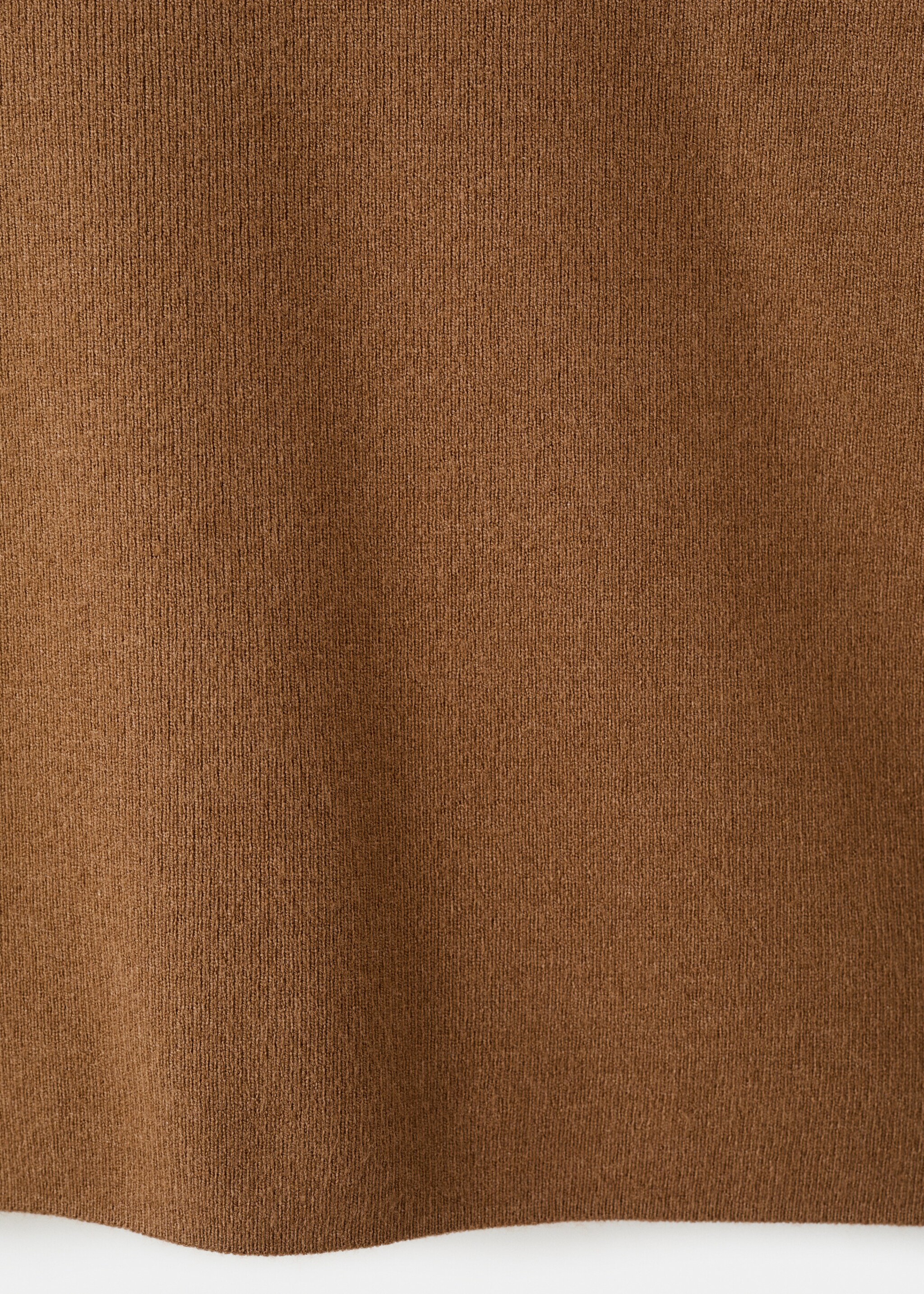 Perkins-neck sweater with button - Details of the article 0, Medium Brown. Ref: 17005824-00.