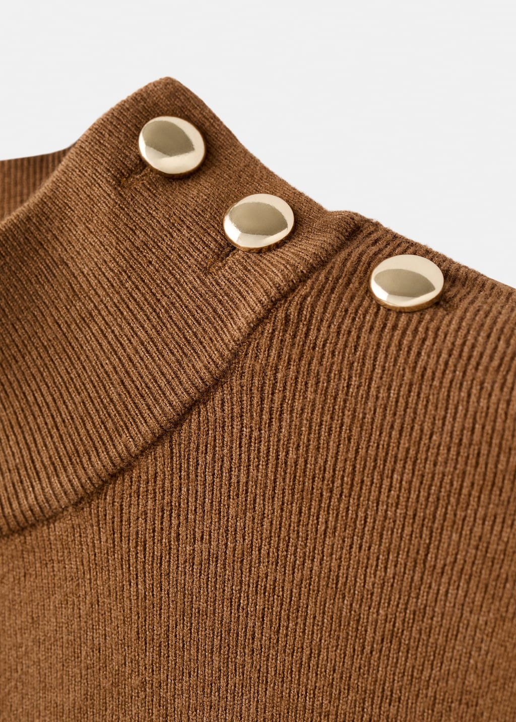 Mango Perkins-neck sweater with button