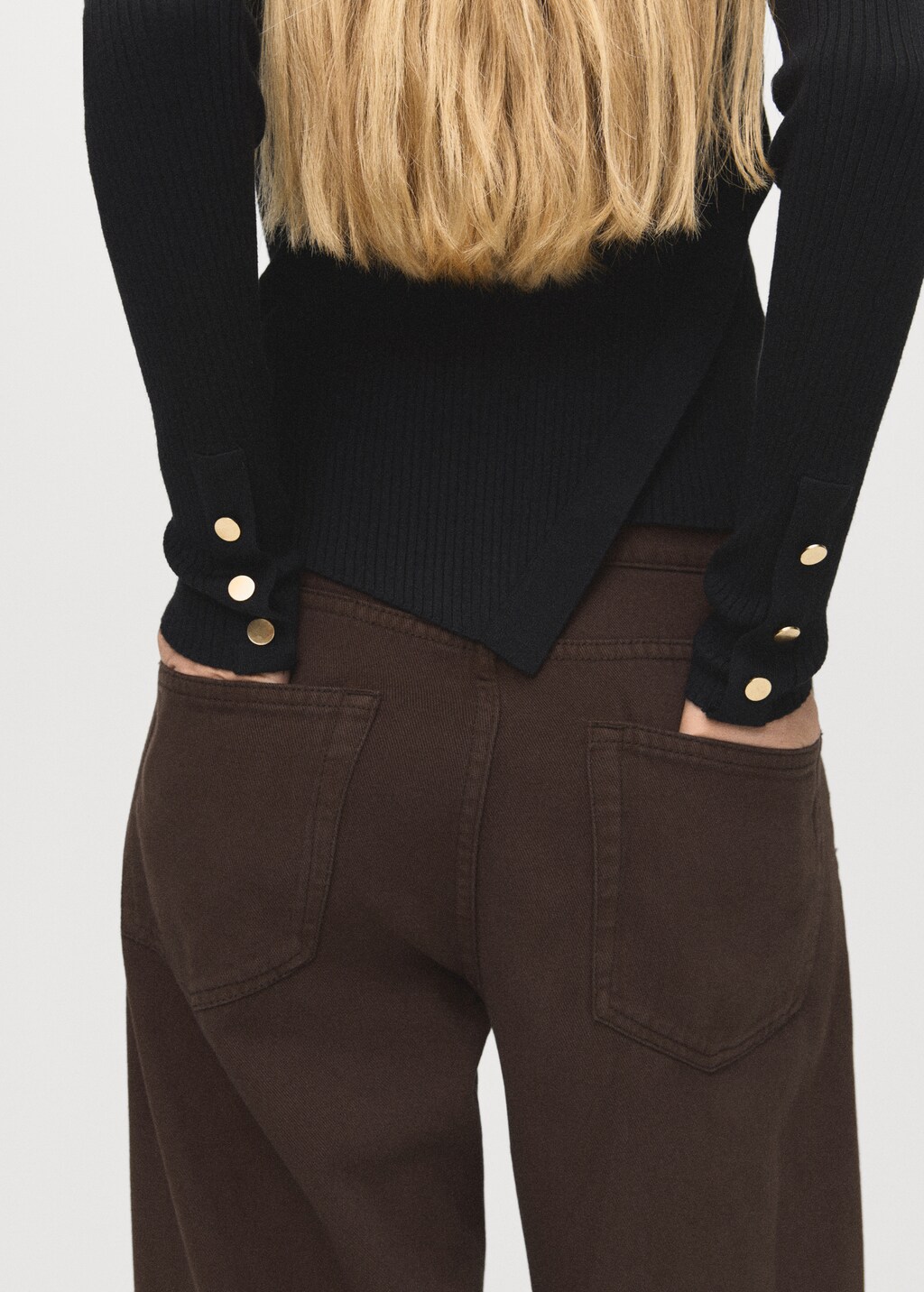 Asymmetrical sweater with buttons