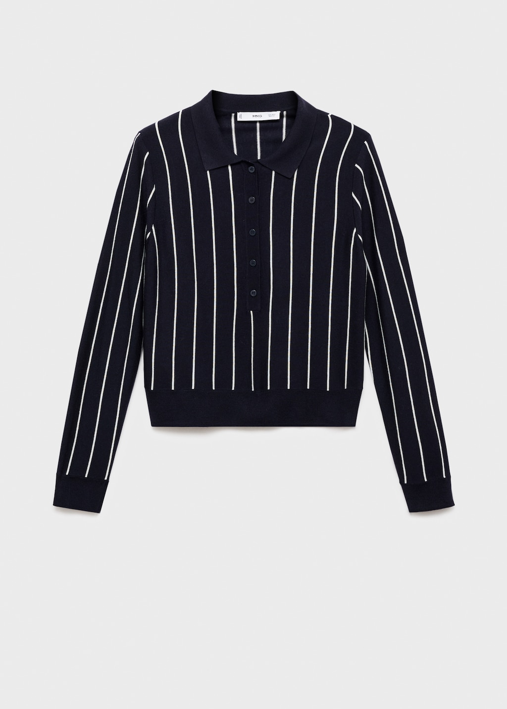 Striped polo-neck sweater