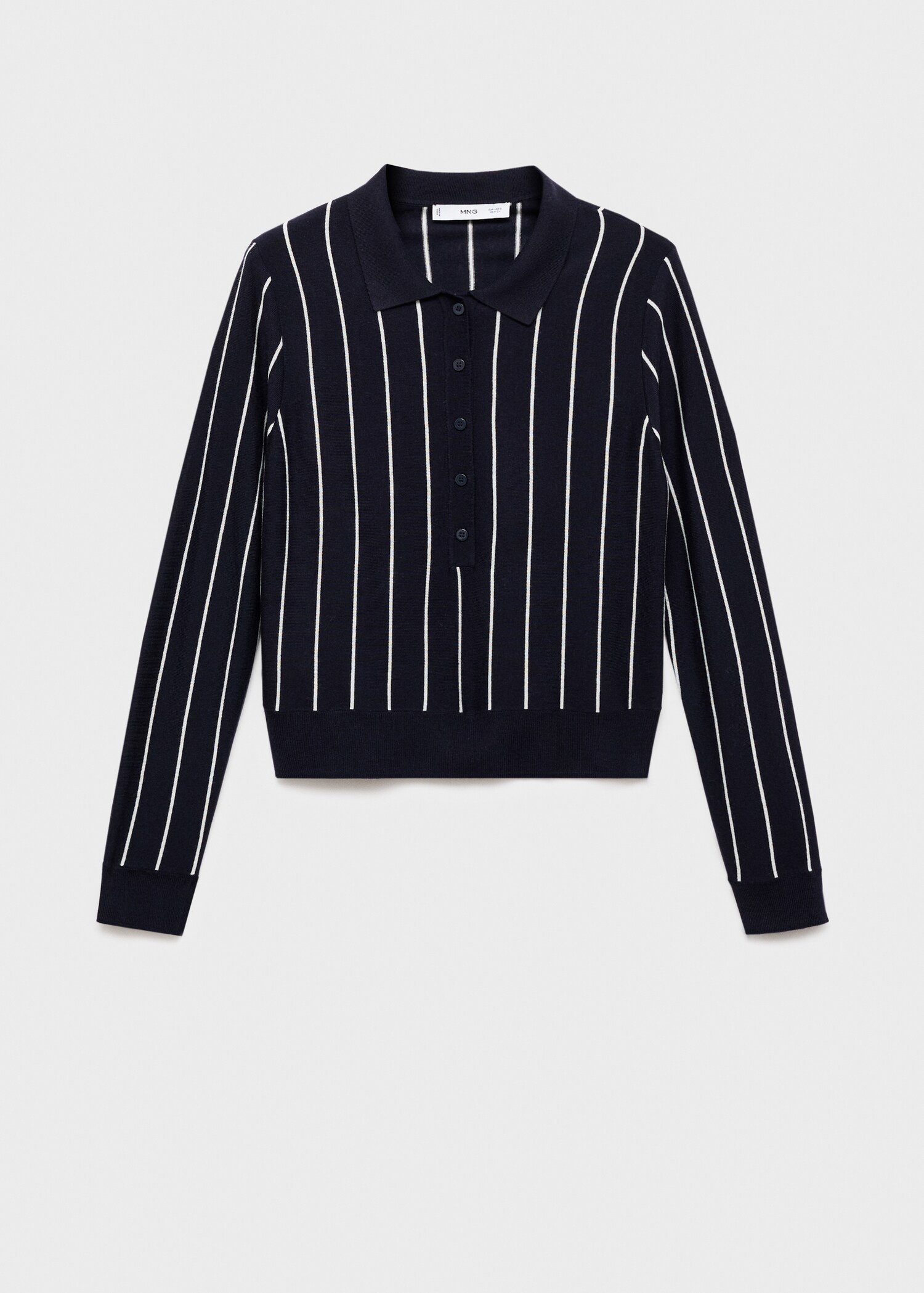 Striped polo-neck sweater - Article without model