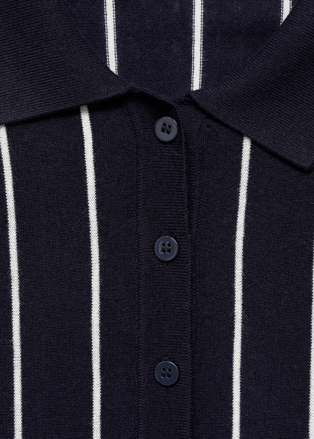 Striped polo-neck sweater