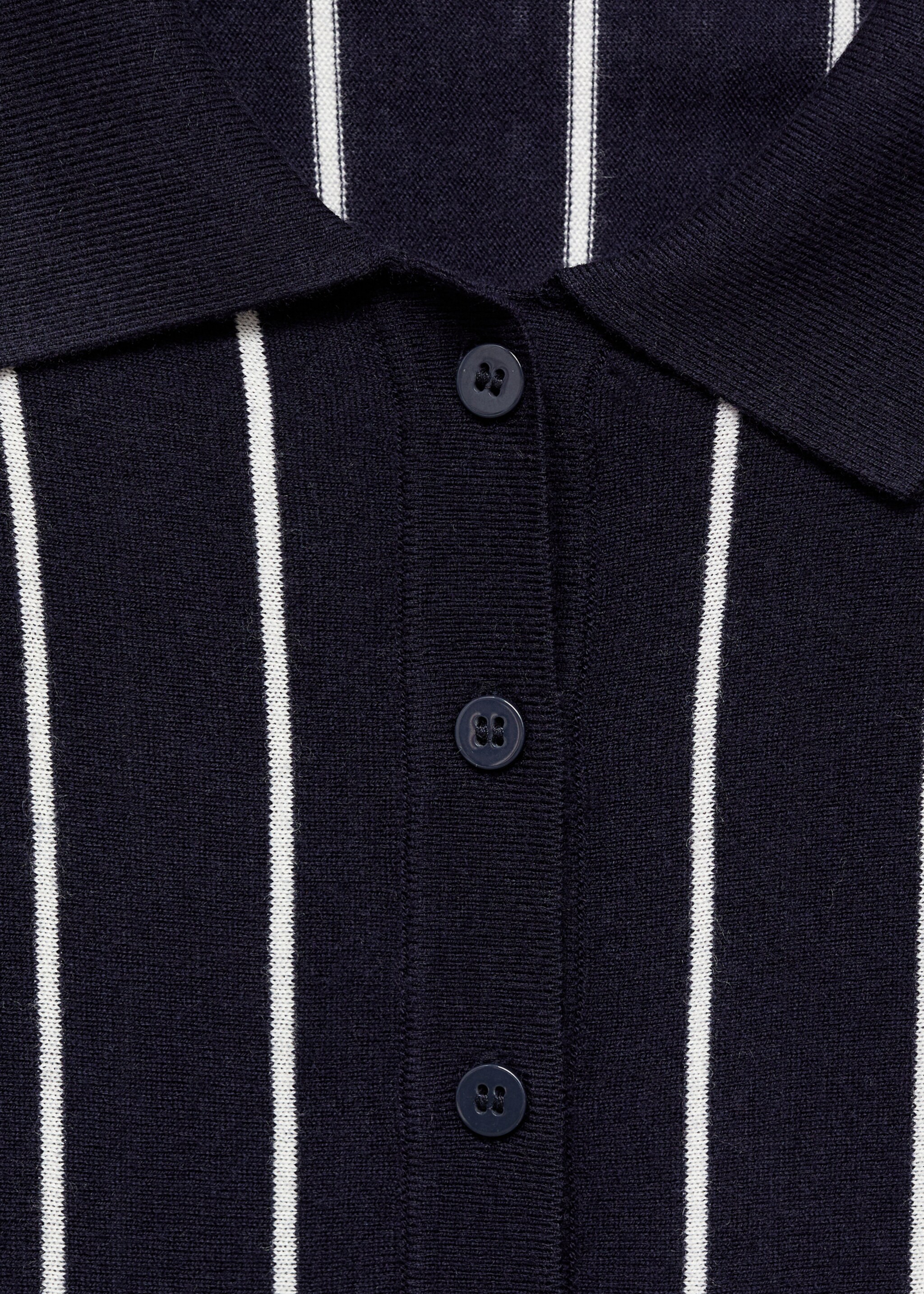 Jersei ratlles coll polo - Detall de l'article 8, Blau marí. Ref: 17005827-00.