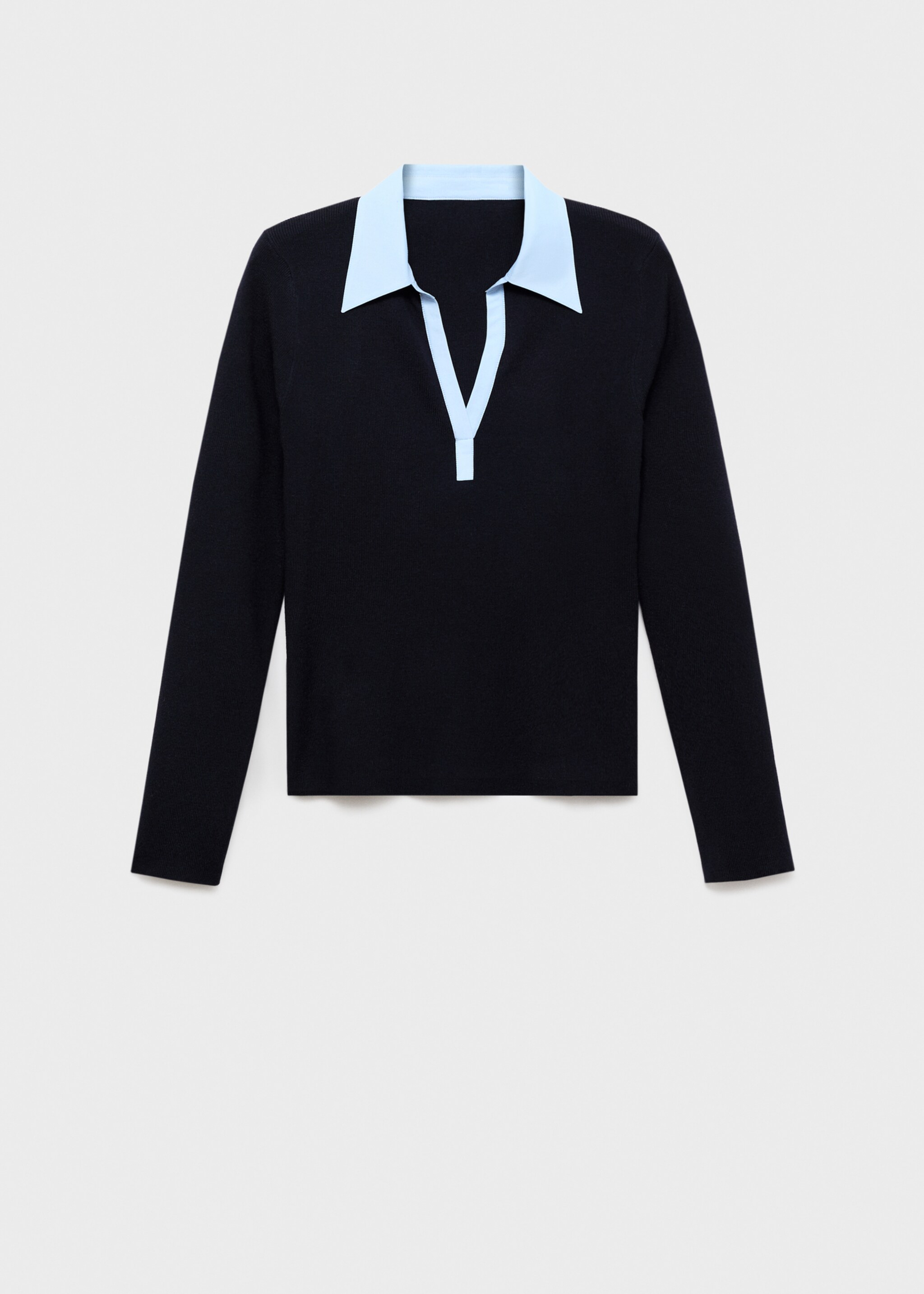 Combined shirt-collar sweater - Article without model, Navy. Ref: 17005828-00.