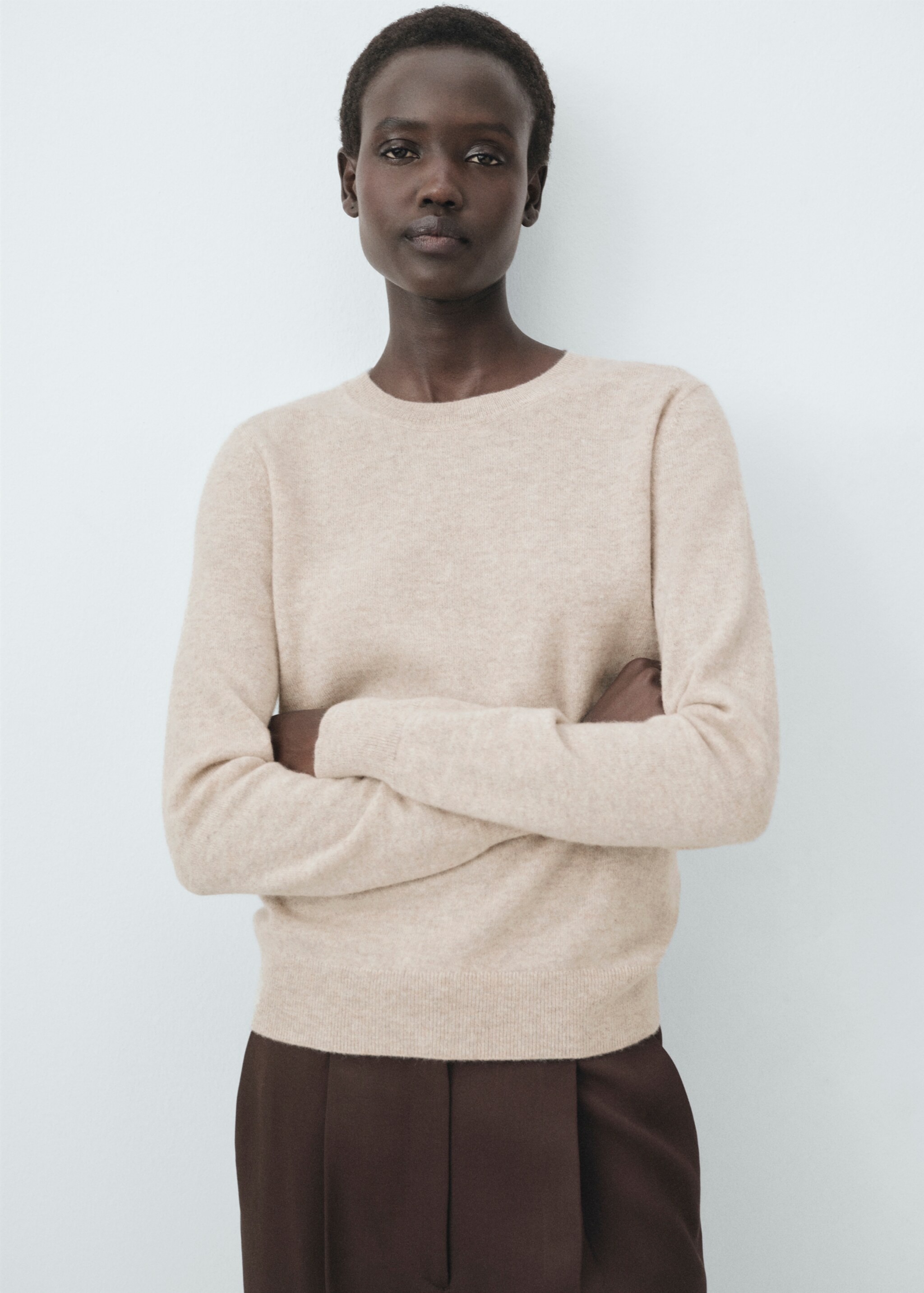 100% cashmere sweater - Medium plane, Light/Pastel Grey. Ref: 17005830-00.