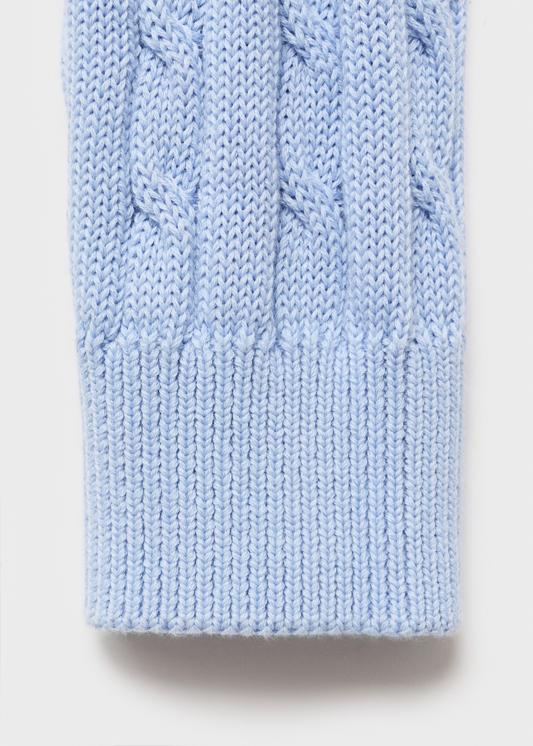 Braided knitted sweater - Details of the article 0, Sky Blue. Ref: 17005831-00.