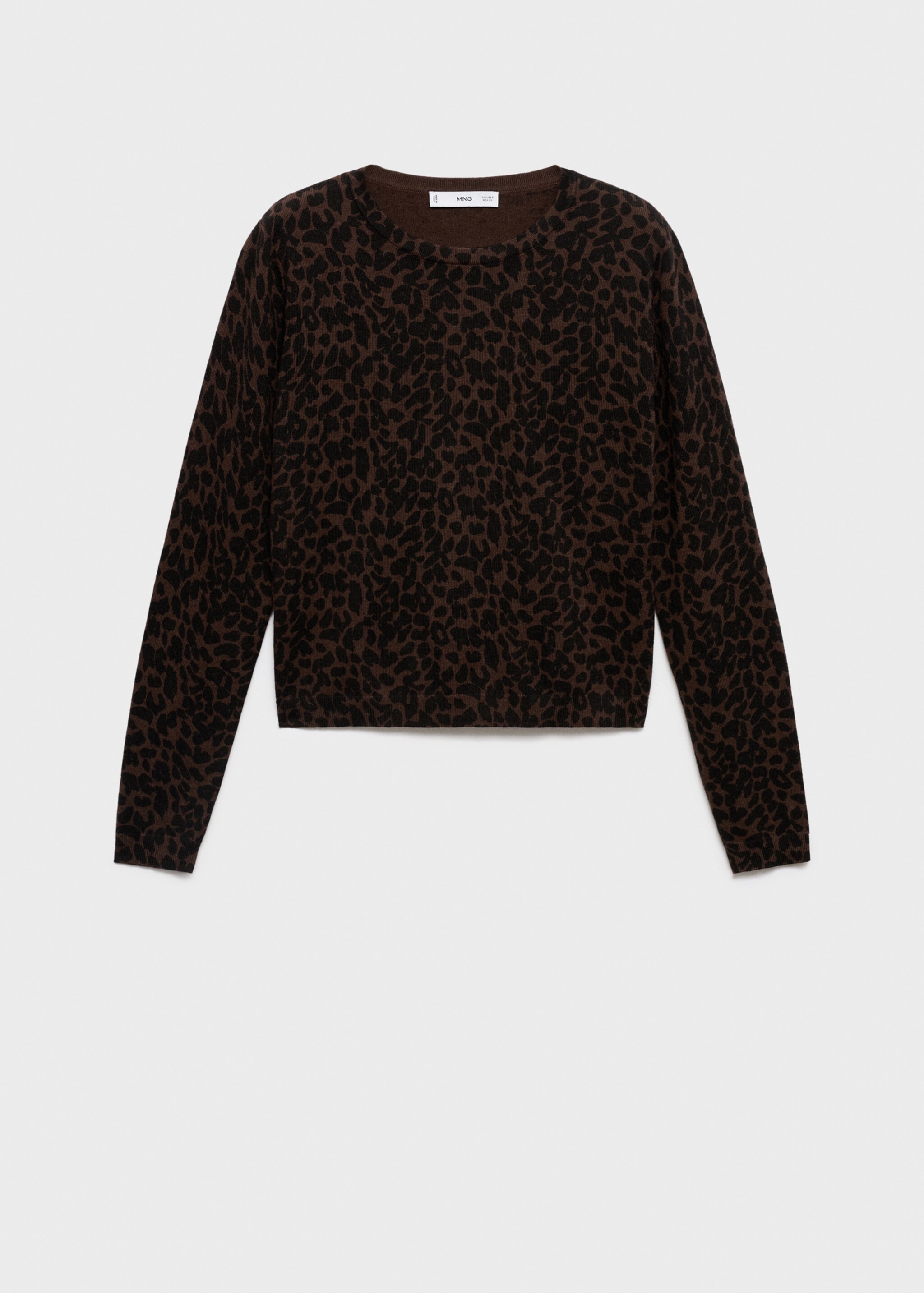 Ribbed leopard-print sweater - Article without model, Chocolate. Ref: 17005832-00.