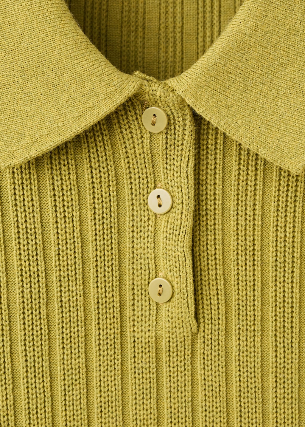 Polo-neck ribbed sweater