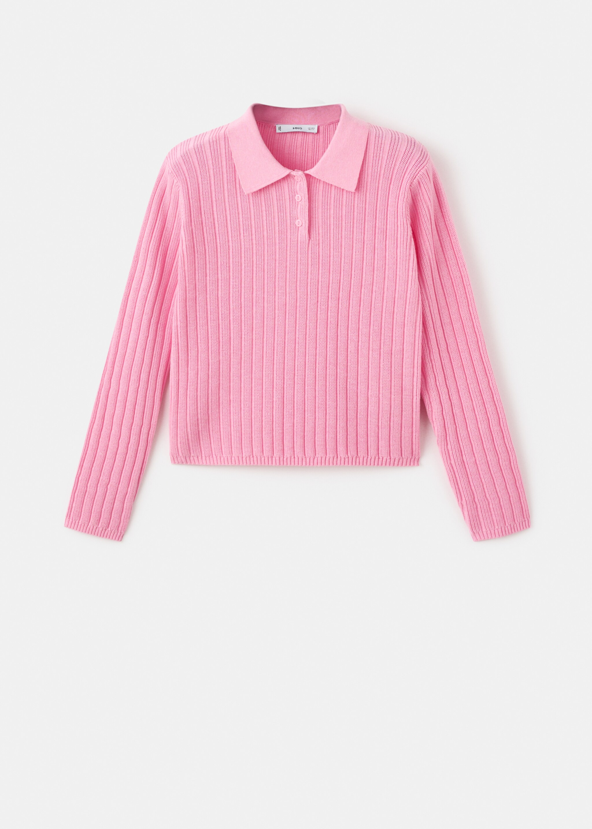 Polo-neck ribbed sweater - Article without model, Pink. Ref: 17005834-00.