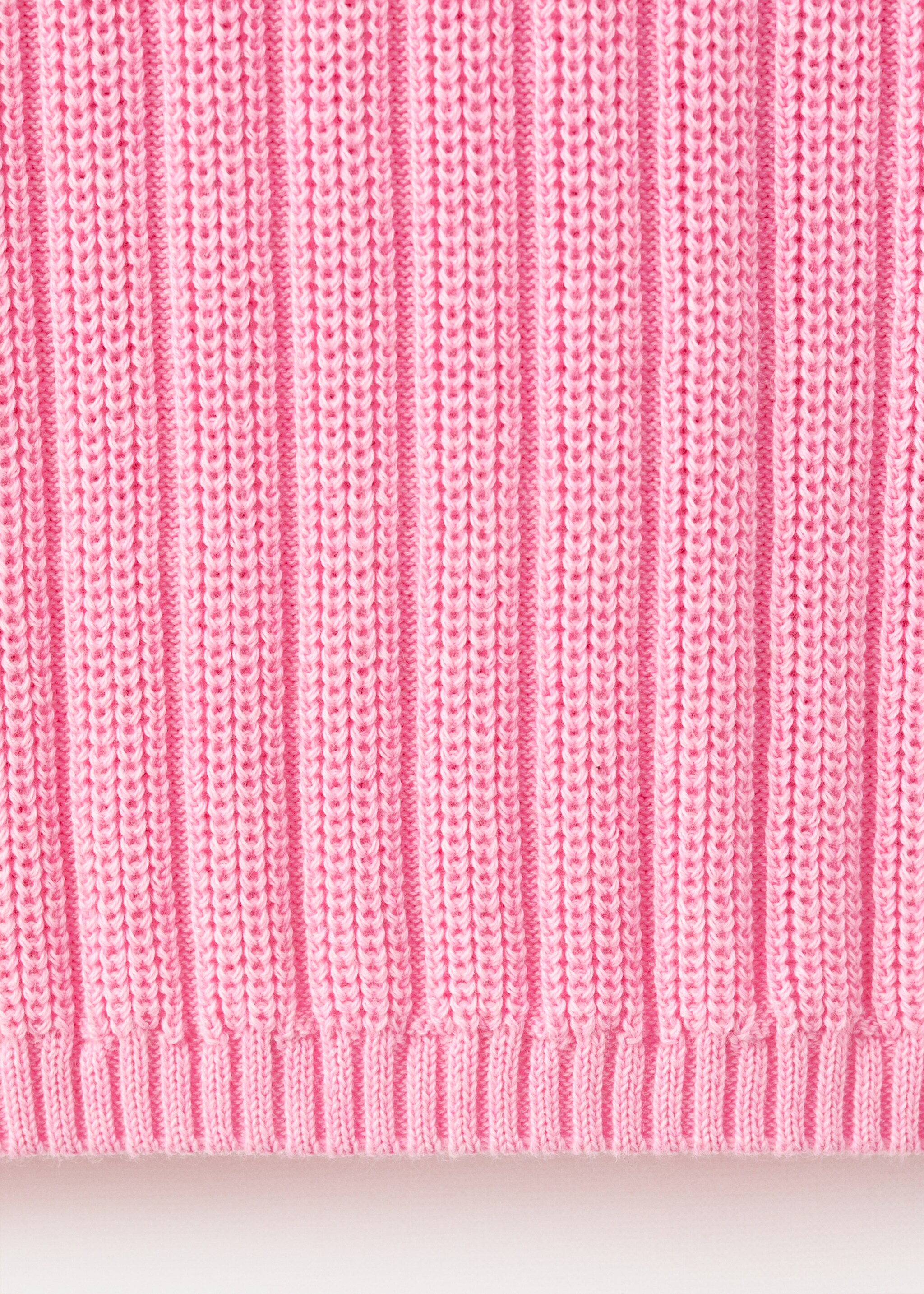 Polo-neck ribbed sweater - Details of the article 0, Pink. Ref: 17005834-00.