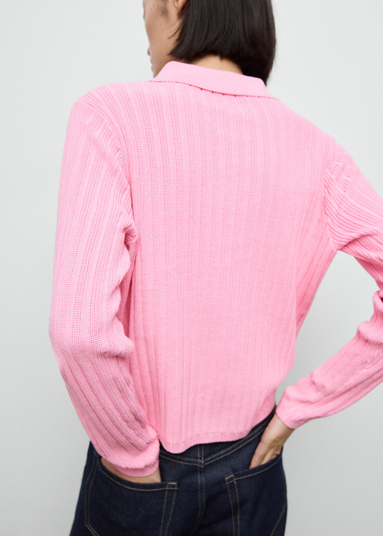 Jersey canalé cuello polo - Reverso del artículo