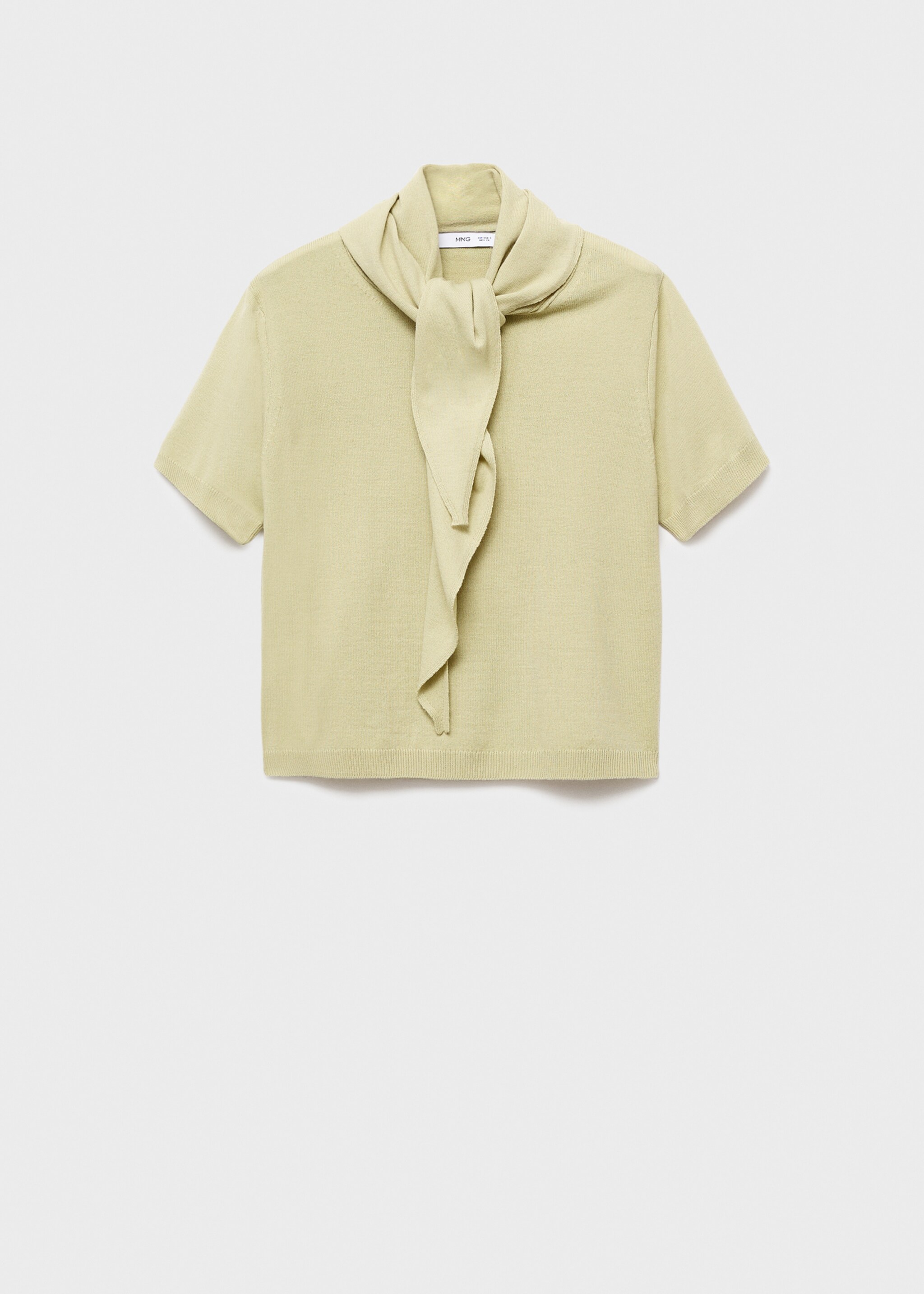 Short sleeve scarf sweater - Article without model, Pastel Green. Ref: 17005836-00.