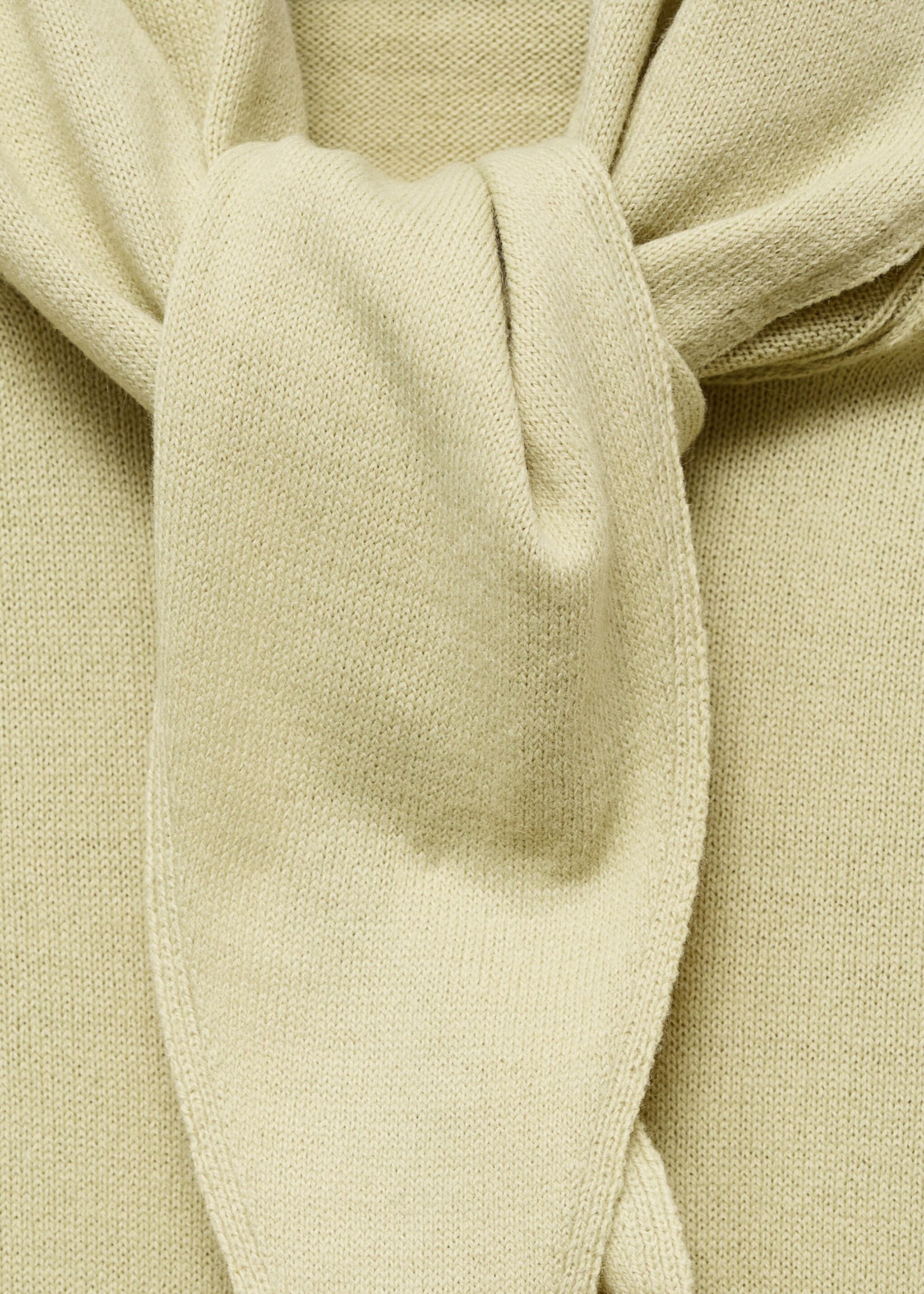 Short sleeve scarf sweater - Details of the article 8, Pastel Green. Ref: 17005836-00.