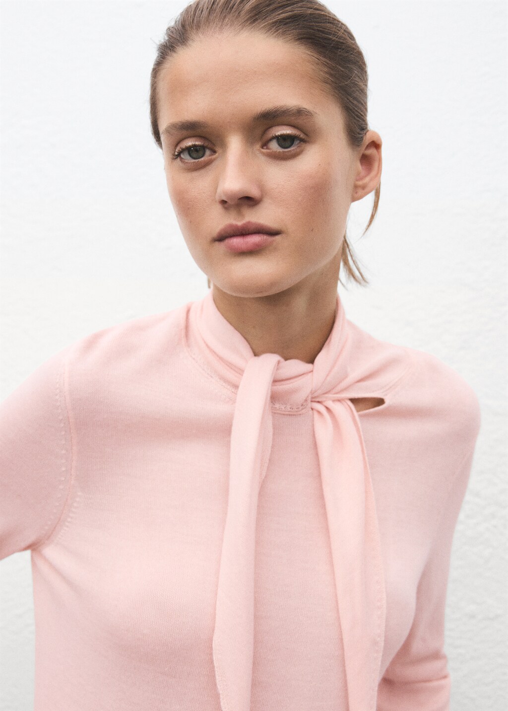 Mango Turtleneck sweater with knot