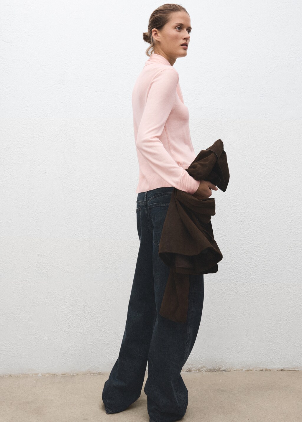 Mango Turtleneck sweater with knot