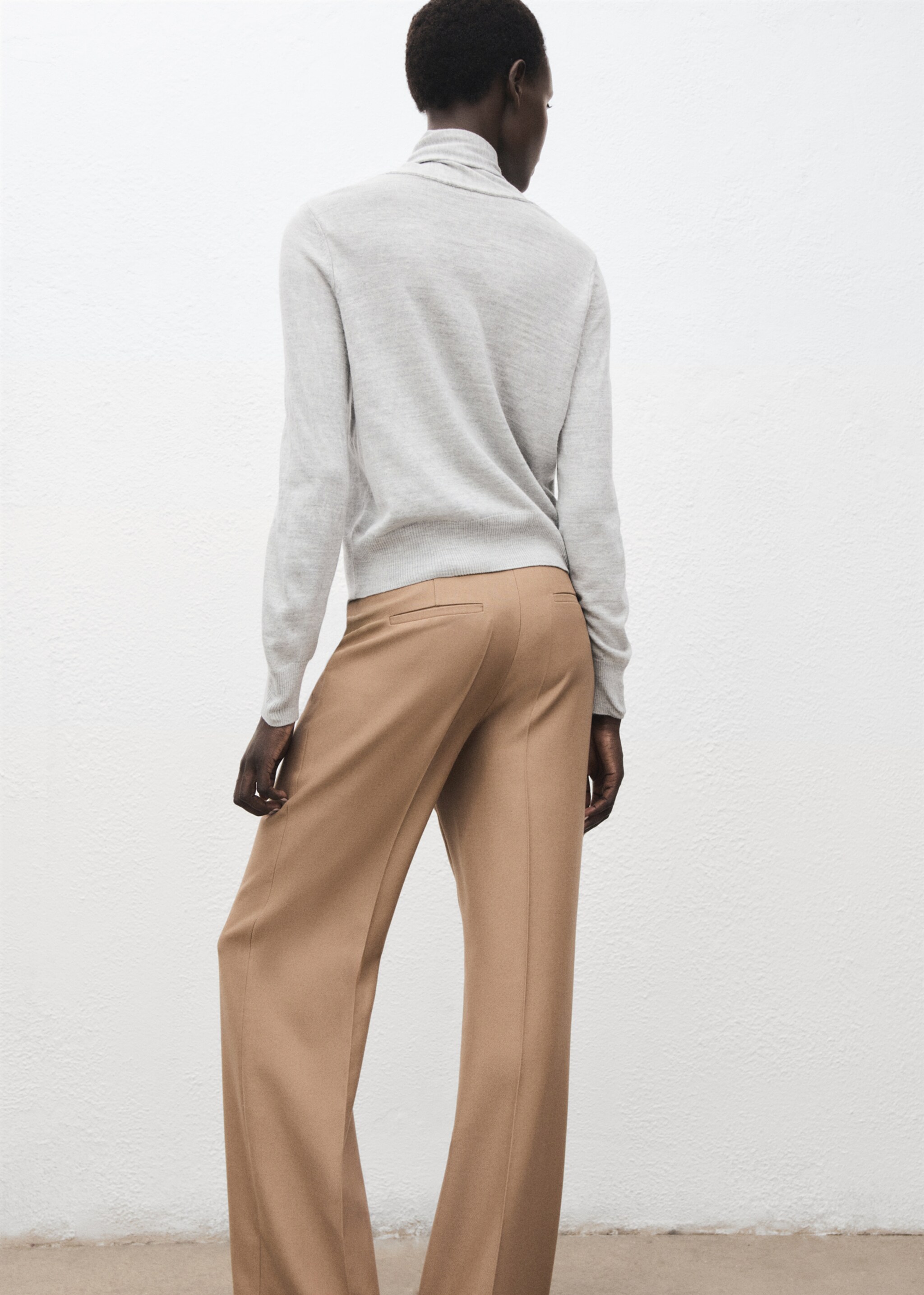 Knotted turtleneck sweater - Reverse of the article, Grey. Ref: 17005837-00.