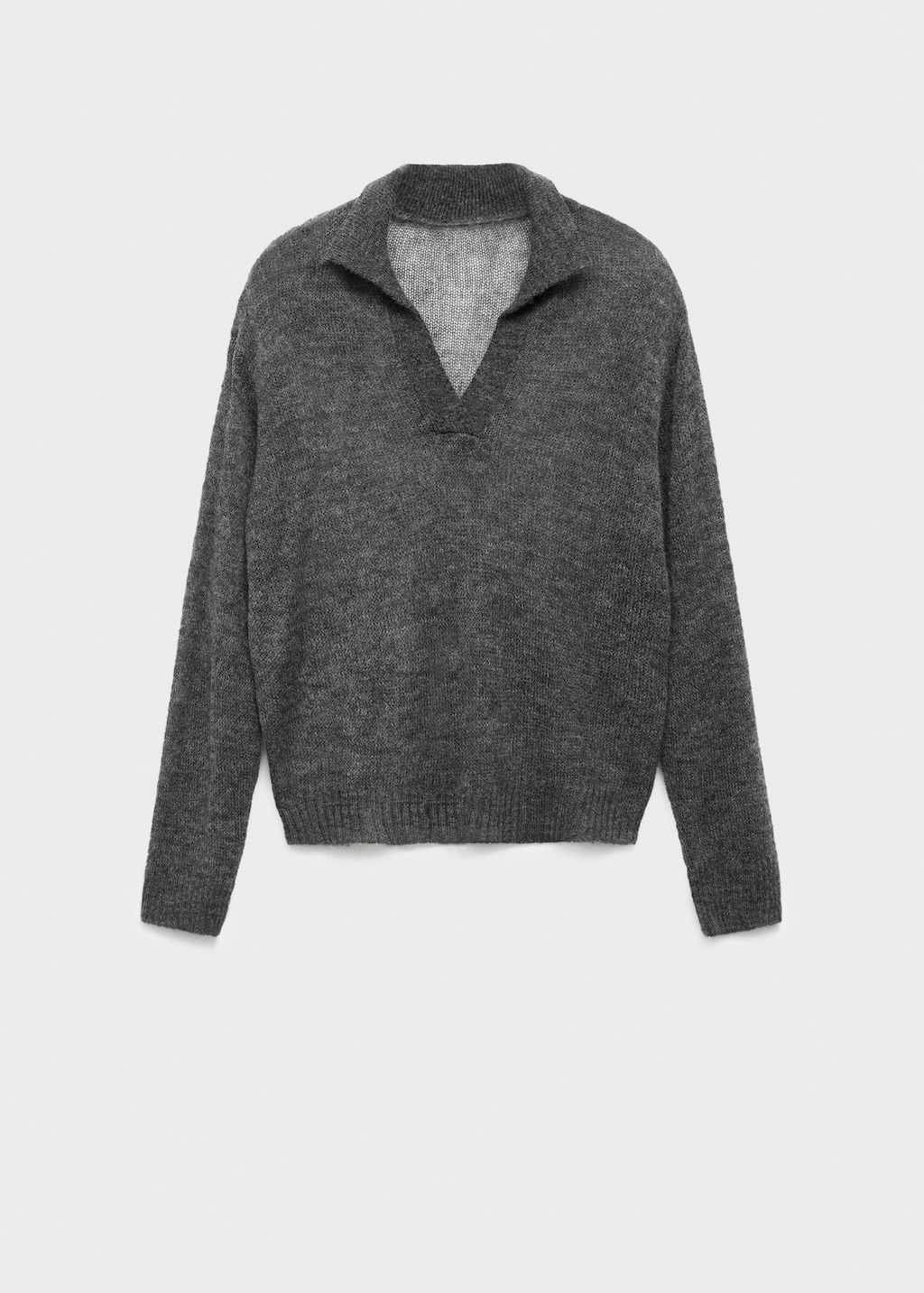 Semi-transparent polo-neck sweater