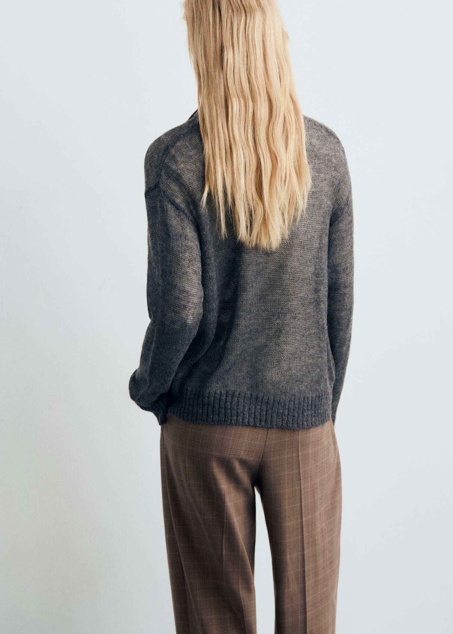 Semi-transparent polo-neck sweater - Reverse of the article