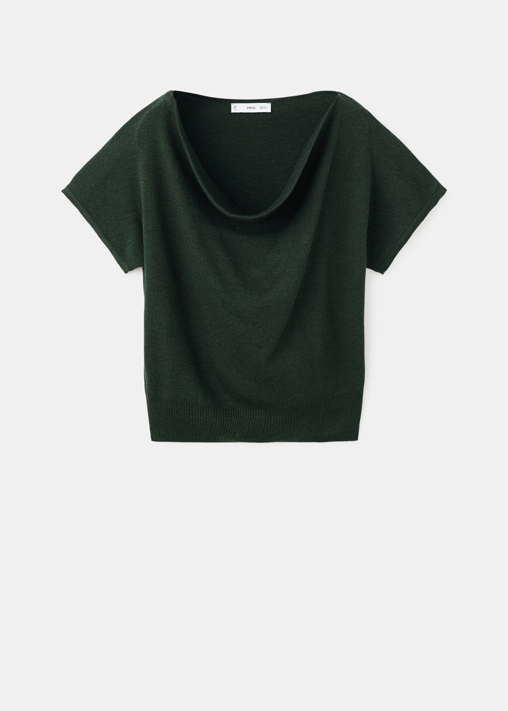 Short-sleeved top with draped neckline