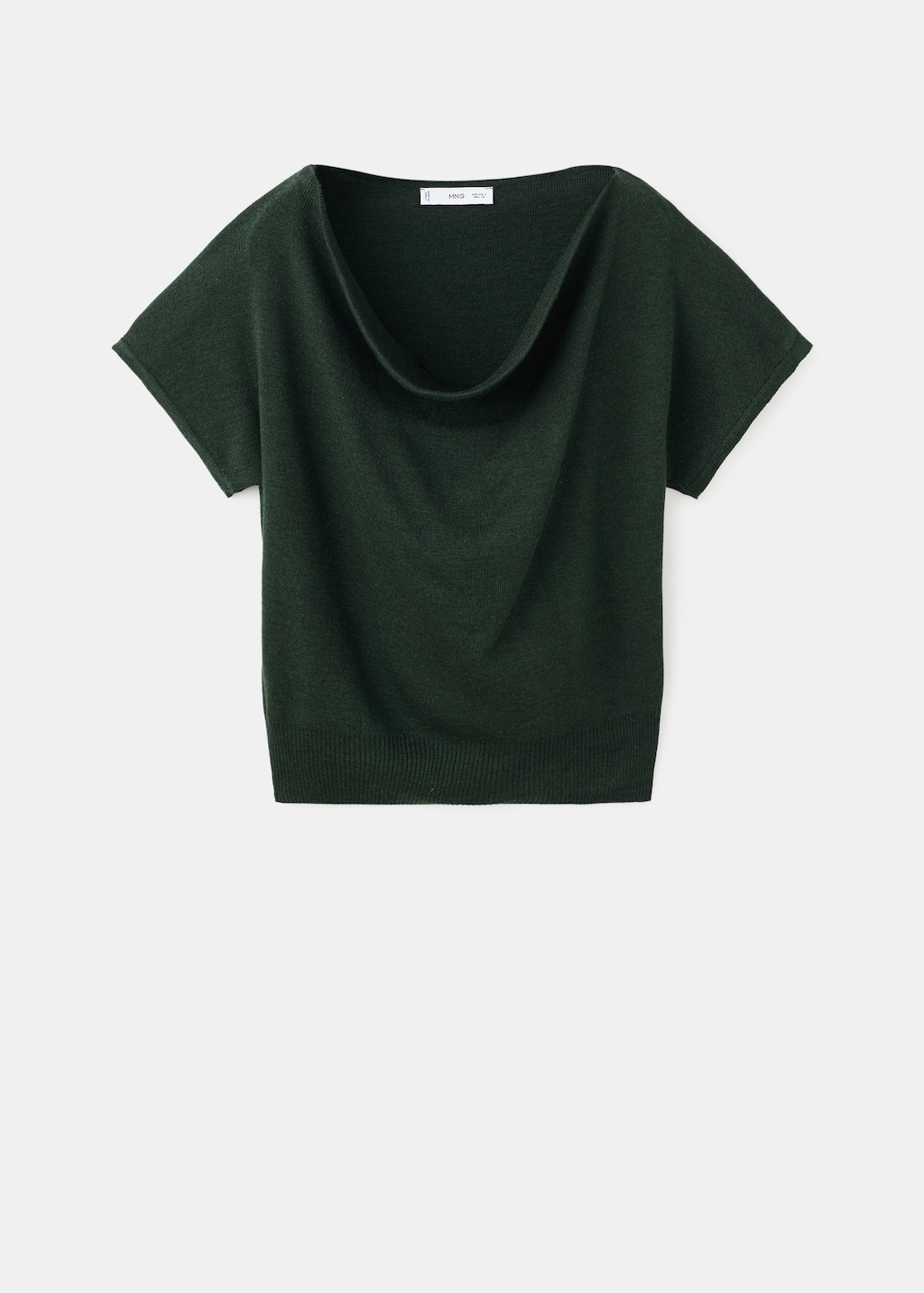 Short-sleeved top with draped neckline