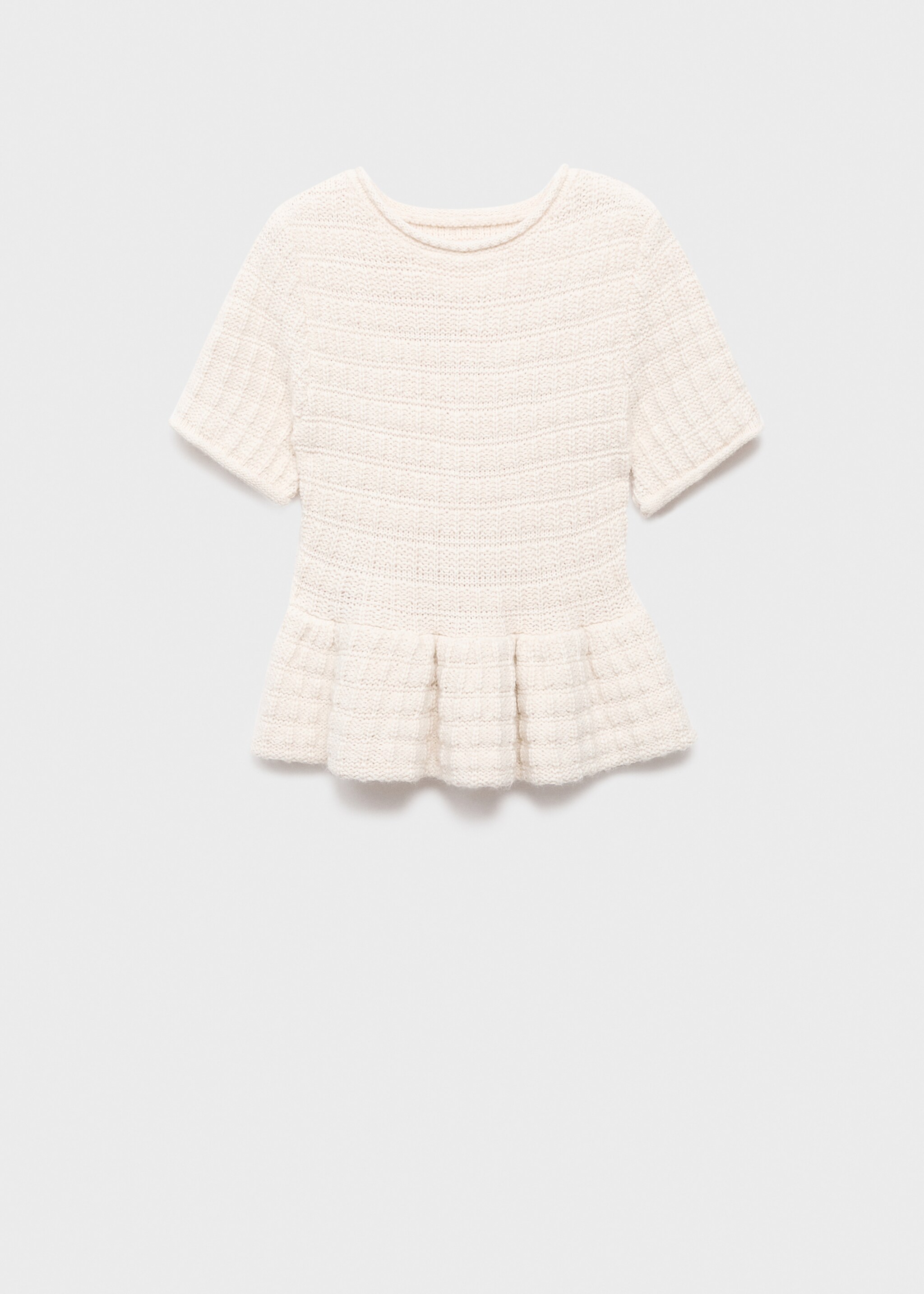 Textured ruffle sweater - Article without model, Ecru. Ref: 17005844-00.