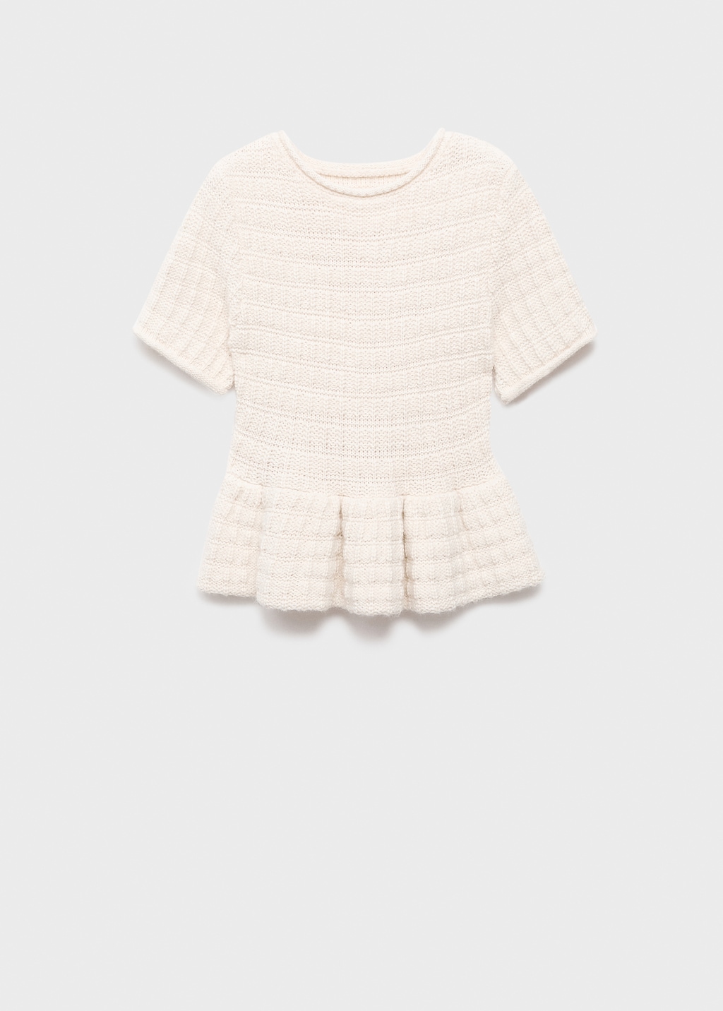 Textured sweater with ruffles