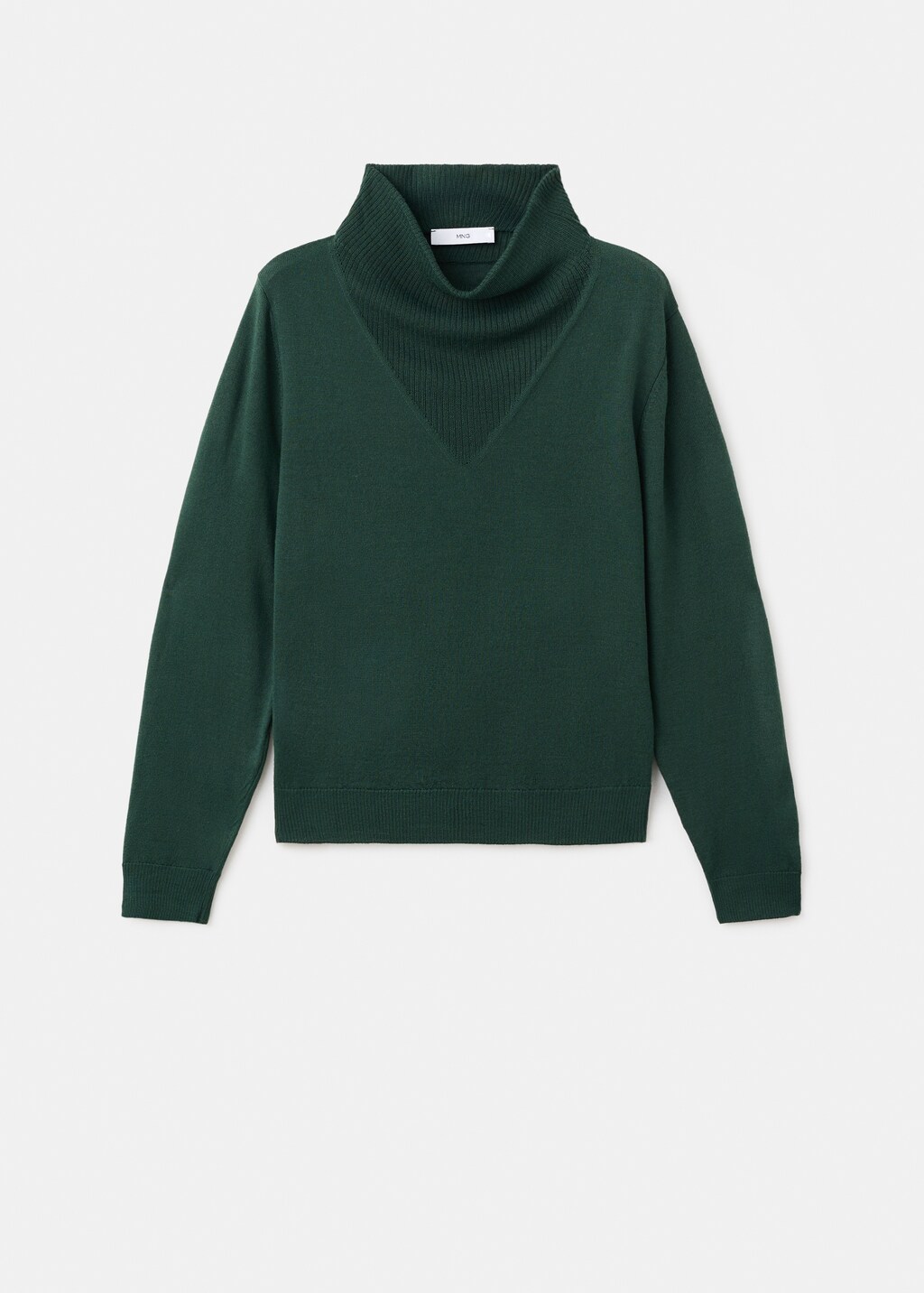 Knitted sweater with draped neck