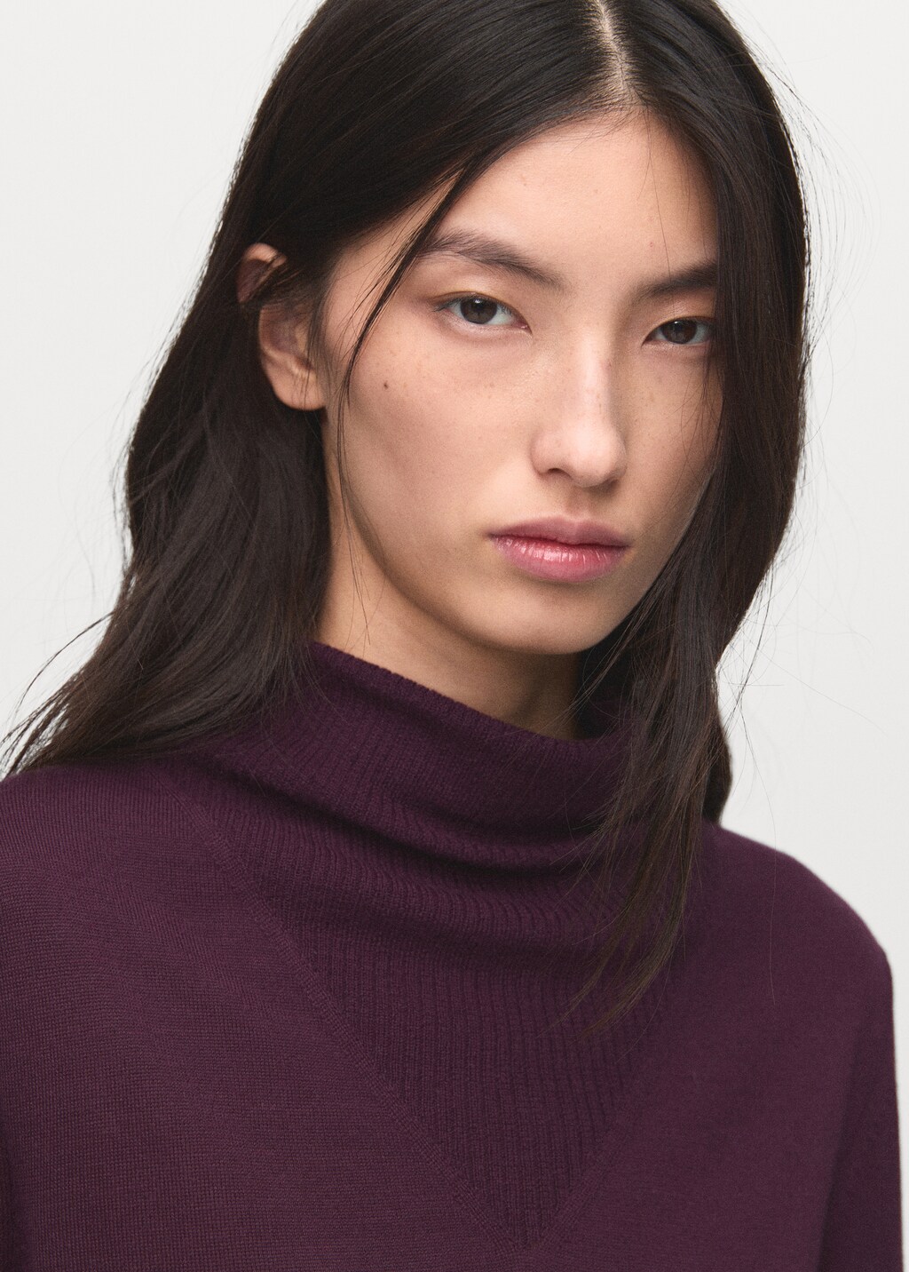 Mango Knitted sweater with draped neck