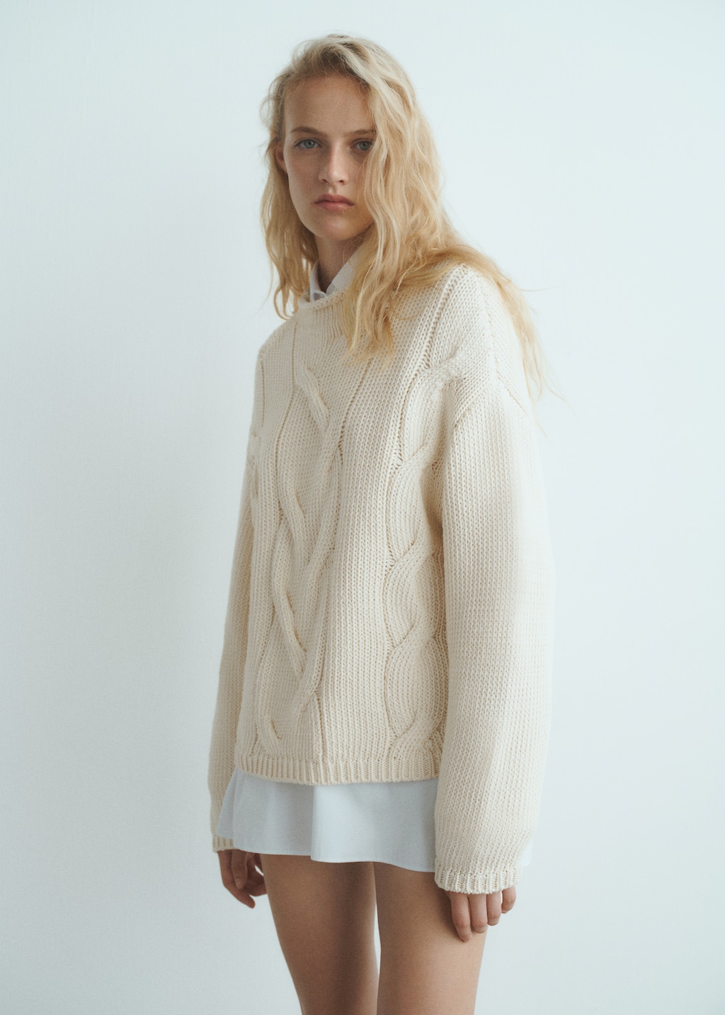 Oversized cable-knit sweater