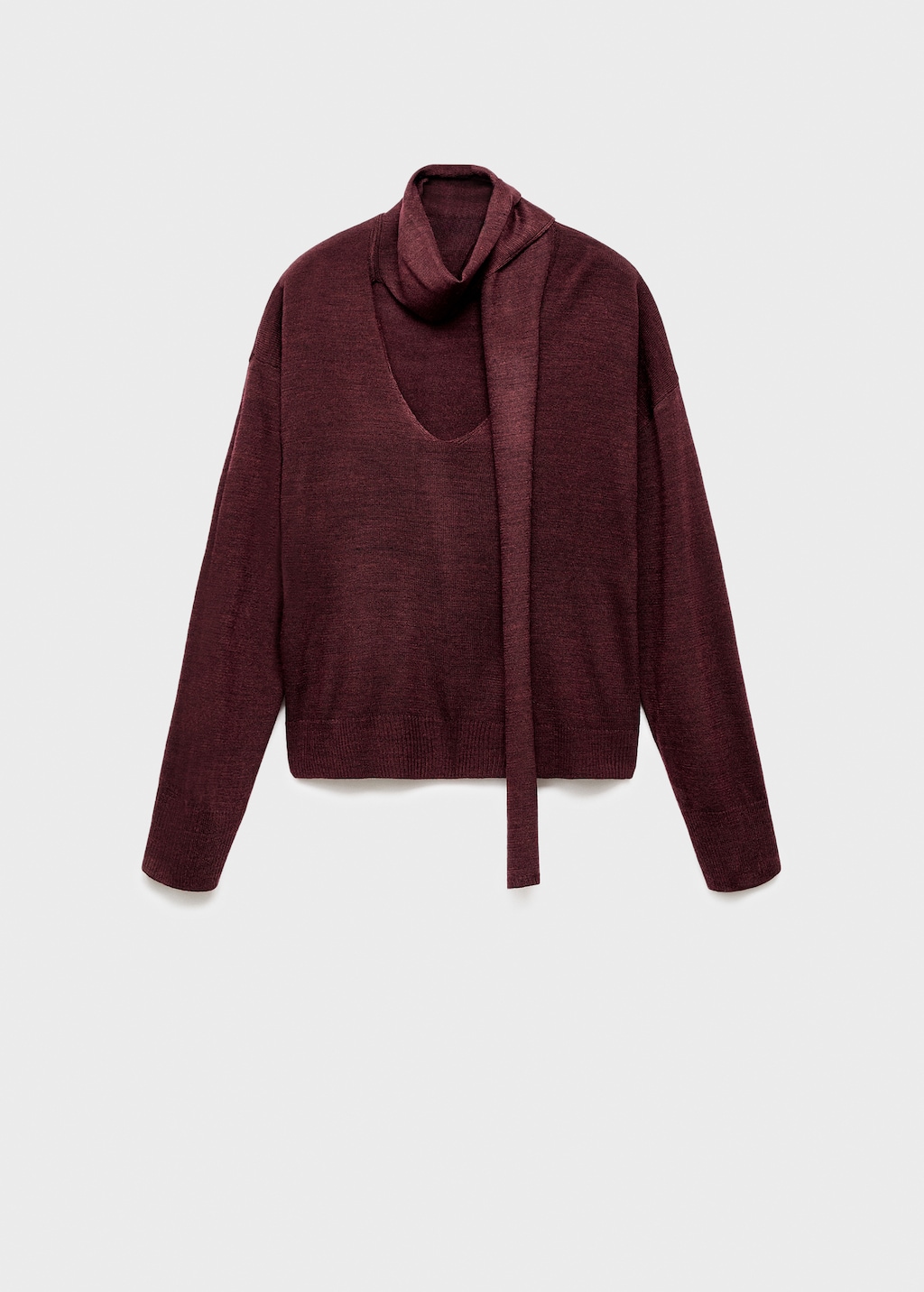 Mango V-neck sweater with scarf