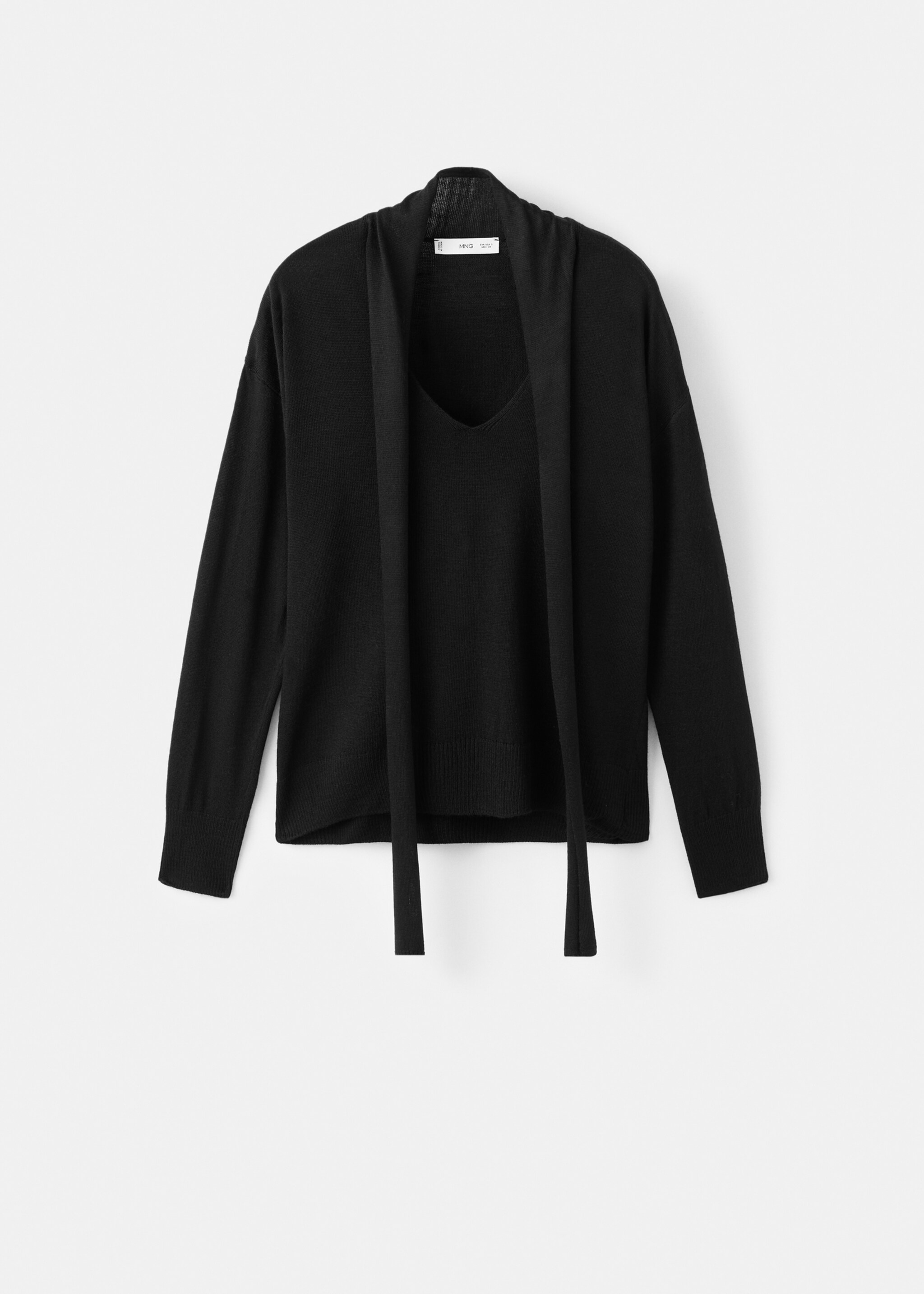Jersey cuello pico fular - Artículo sin modelo, Negro. Ref: 17005849-00.