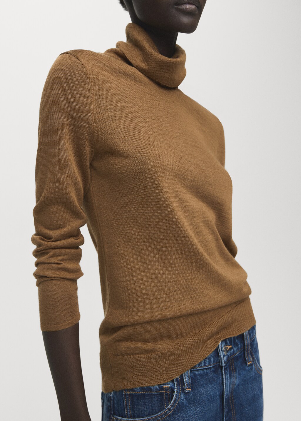Mango Wool-blend turtleneck sweater