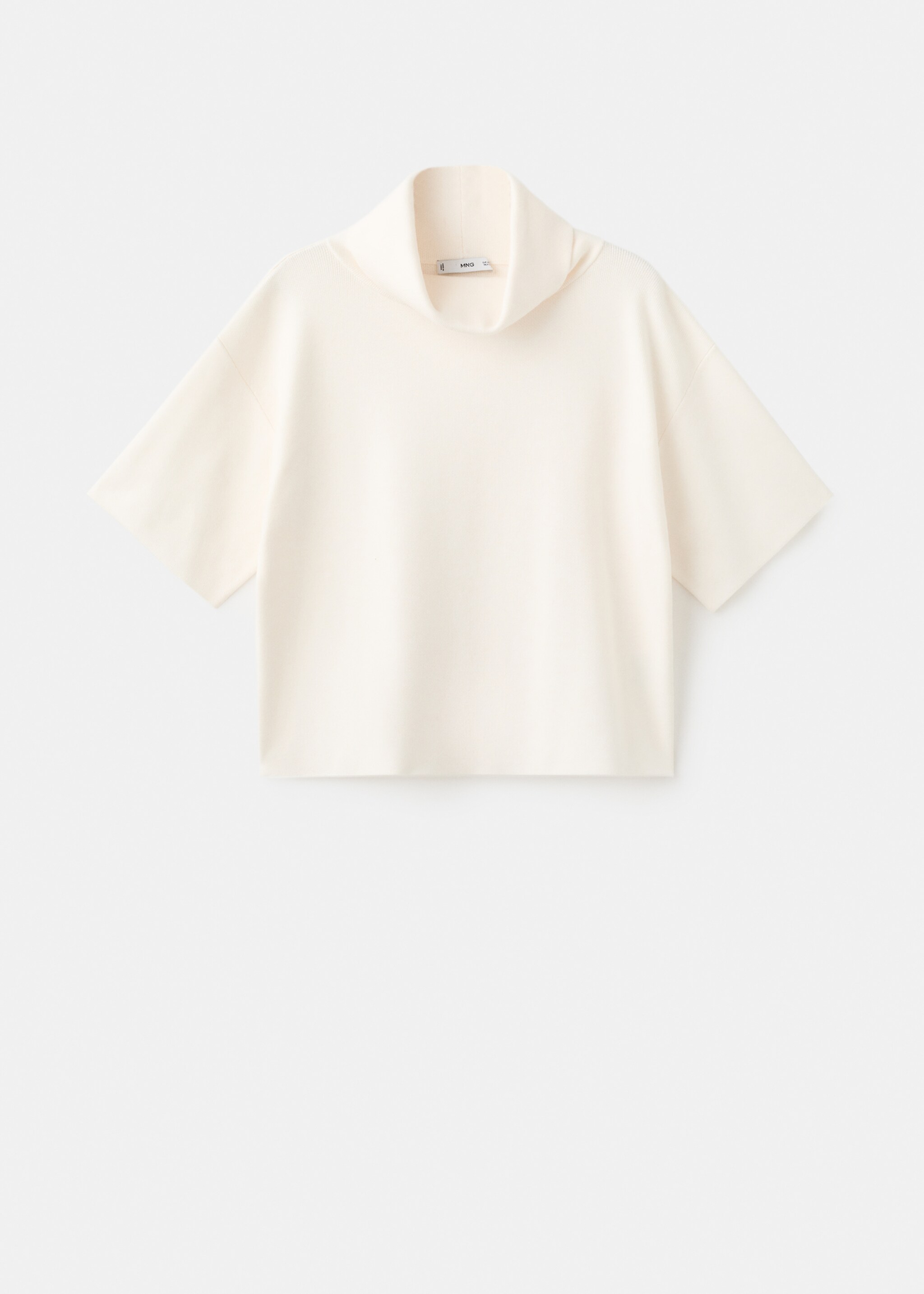 Short-sleeved turtleneck sweater - Article without model, Ecru. Ref: 17005852-00.
