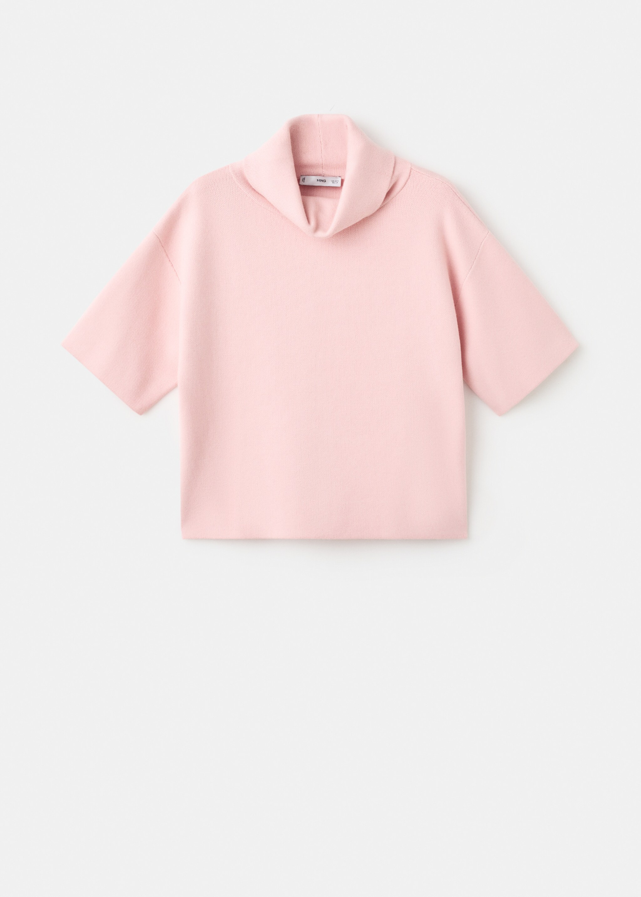 Short-sleeved turtleneck sweater - Article without model, Pink. Ref: 17005852-00.