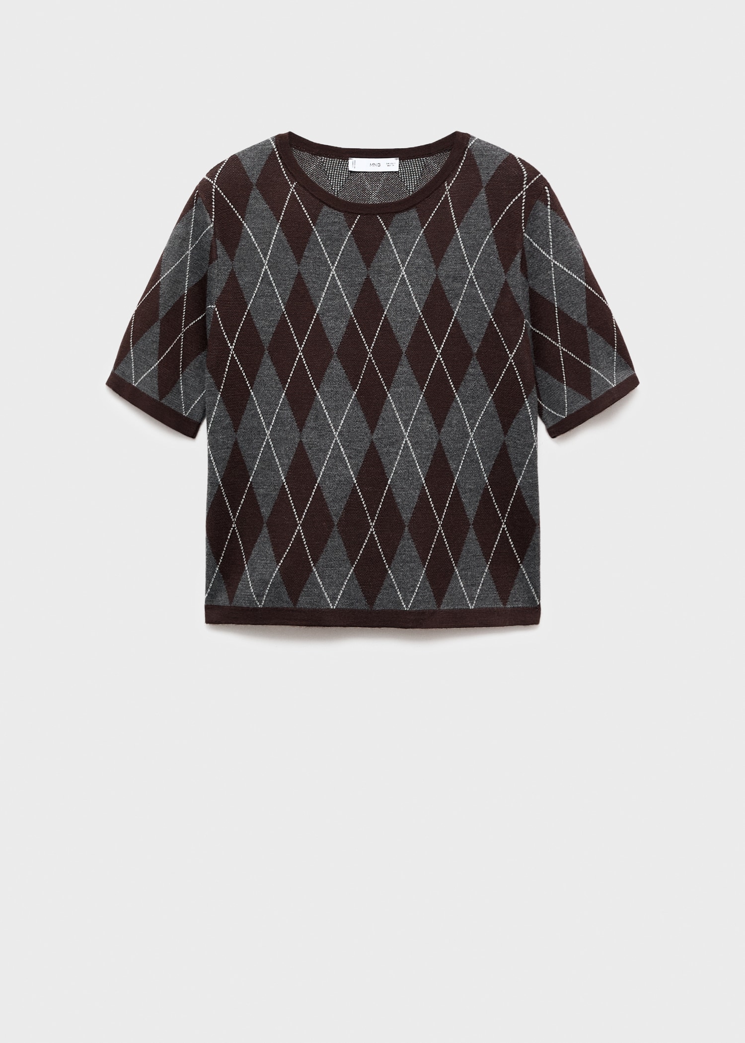 Pull-over losanges manches courtes Femme MANGO France