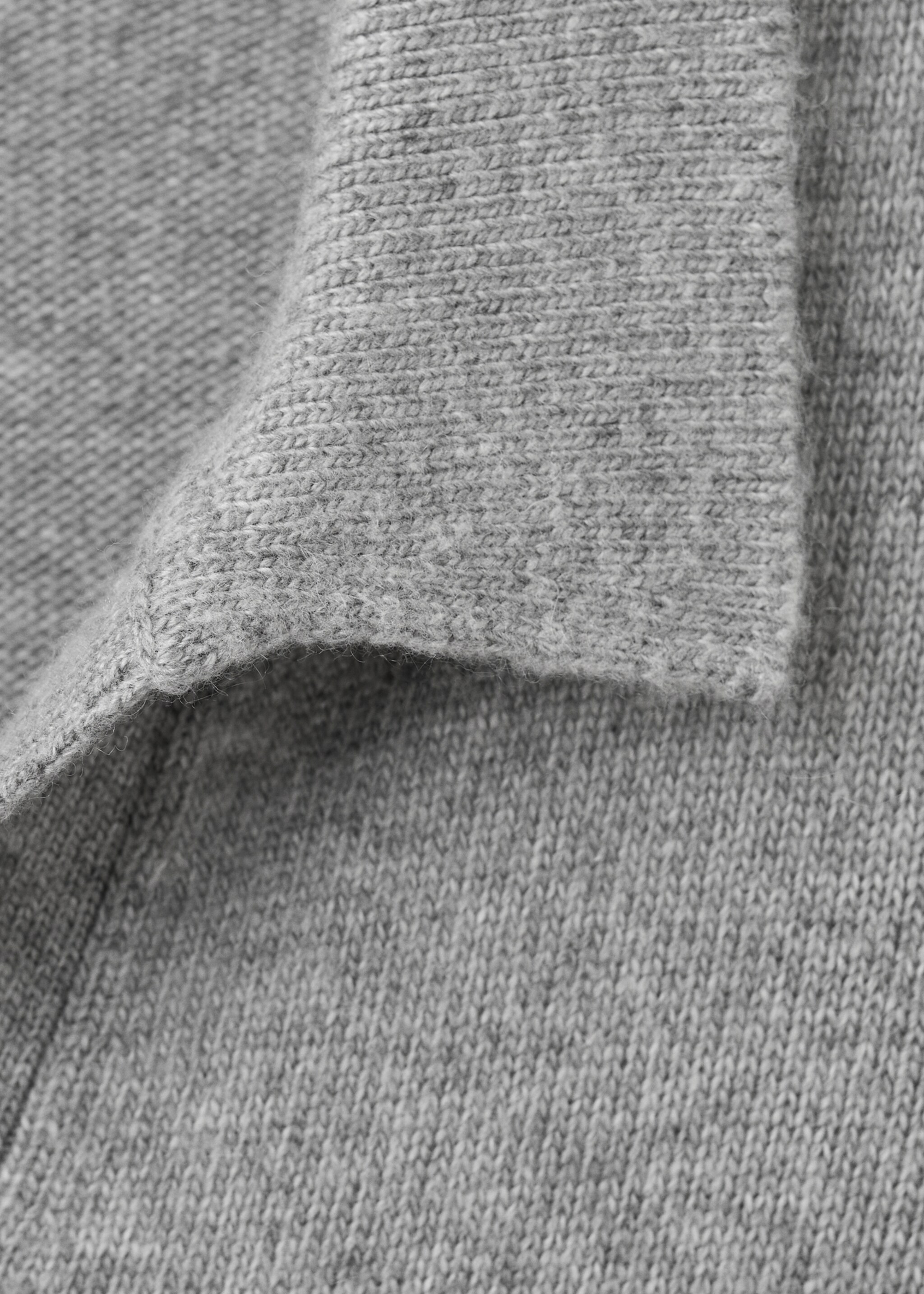 Knitted polo-neck sweater - Details of the article 0, Light Heather Grey. Ref: 17005856-00.
