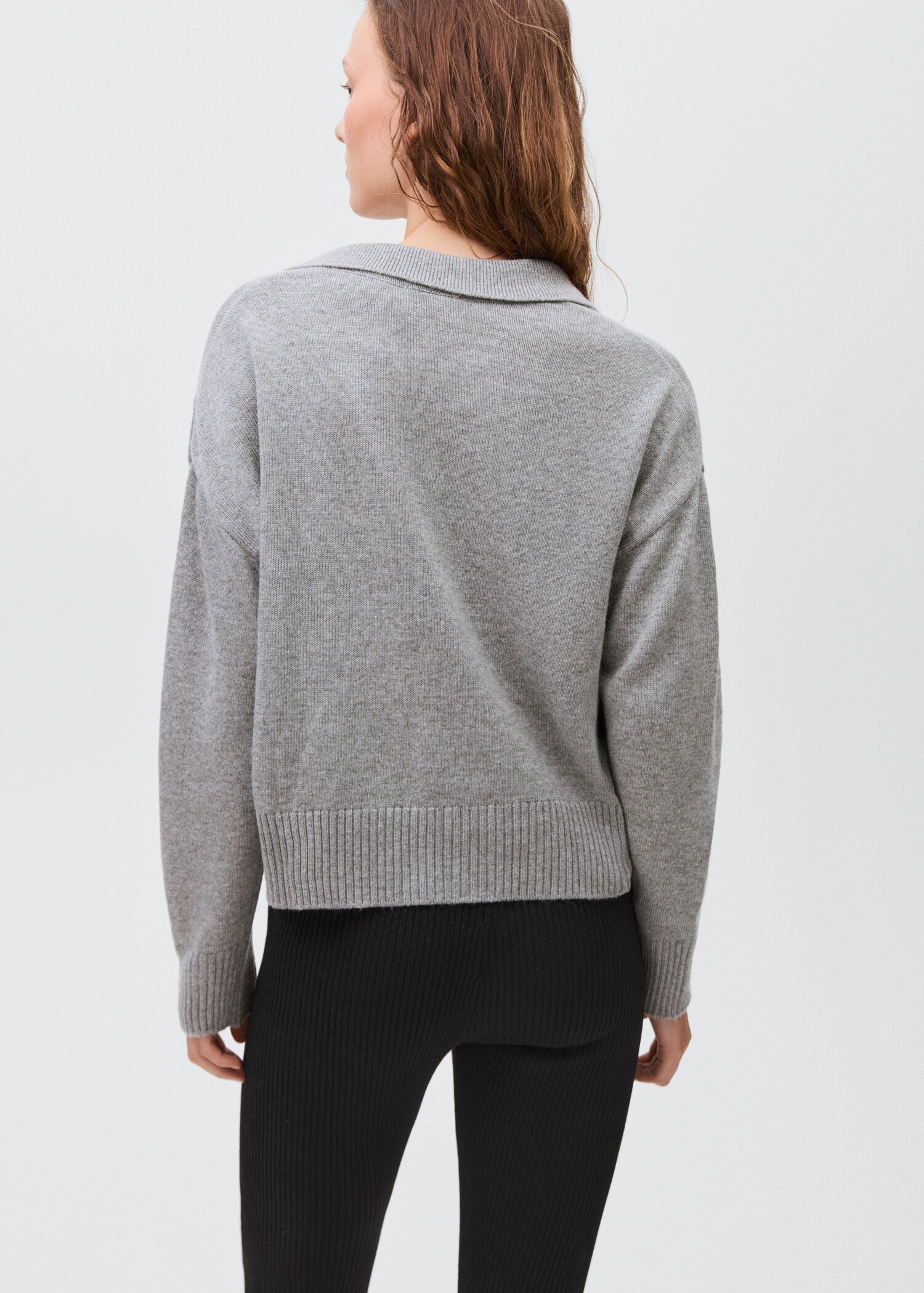 Knitted polo-neck sweater - Reverse of the article