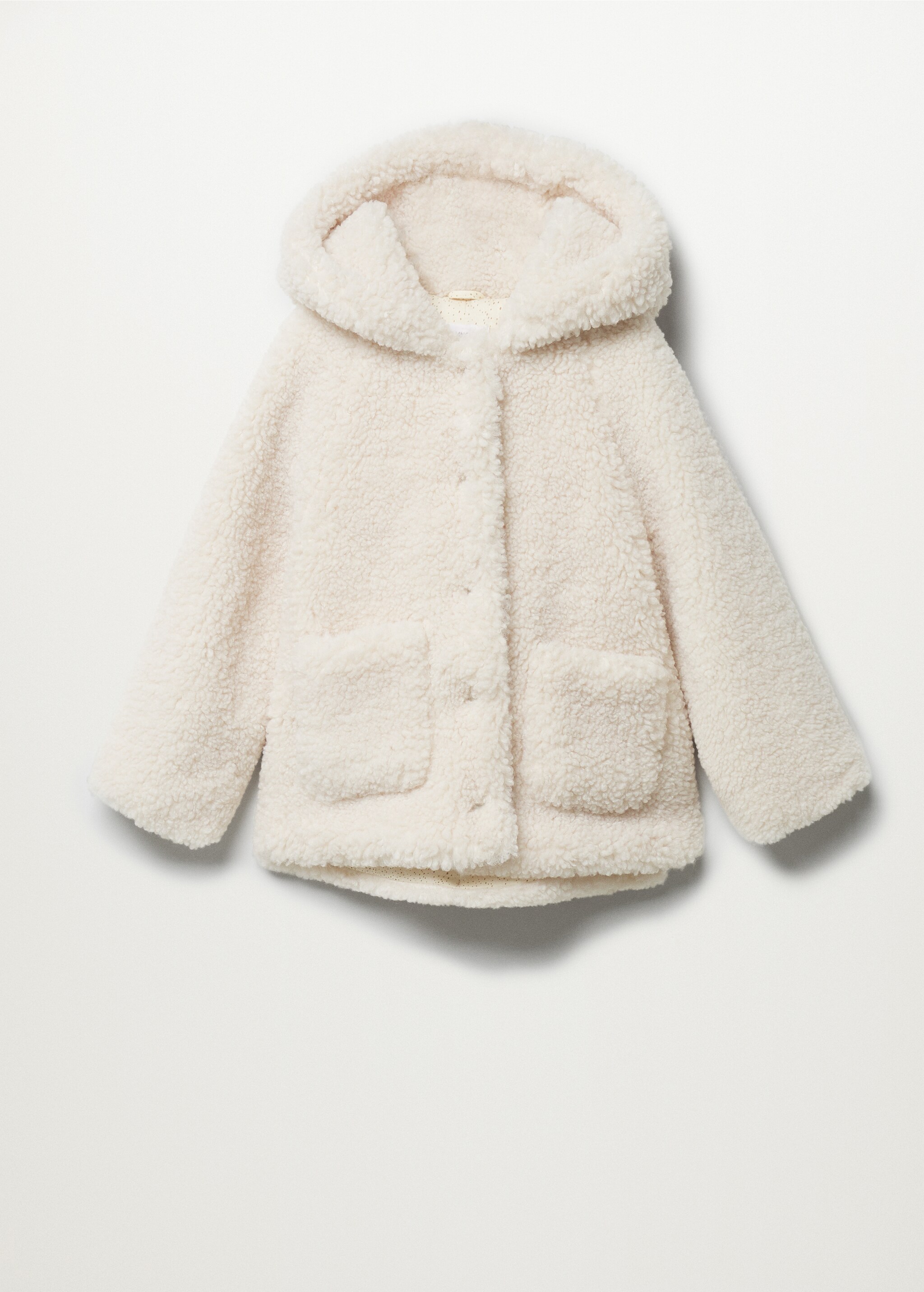 Shearling-effect hooded coat - Article without model