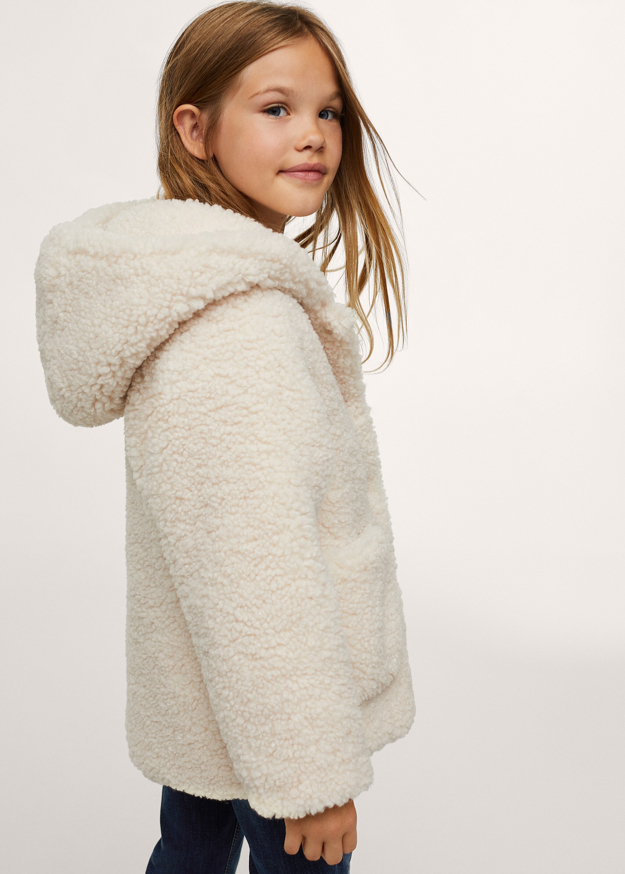 Shearling-effect hooded coat - Details of the article 4