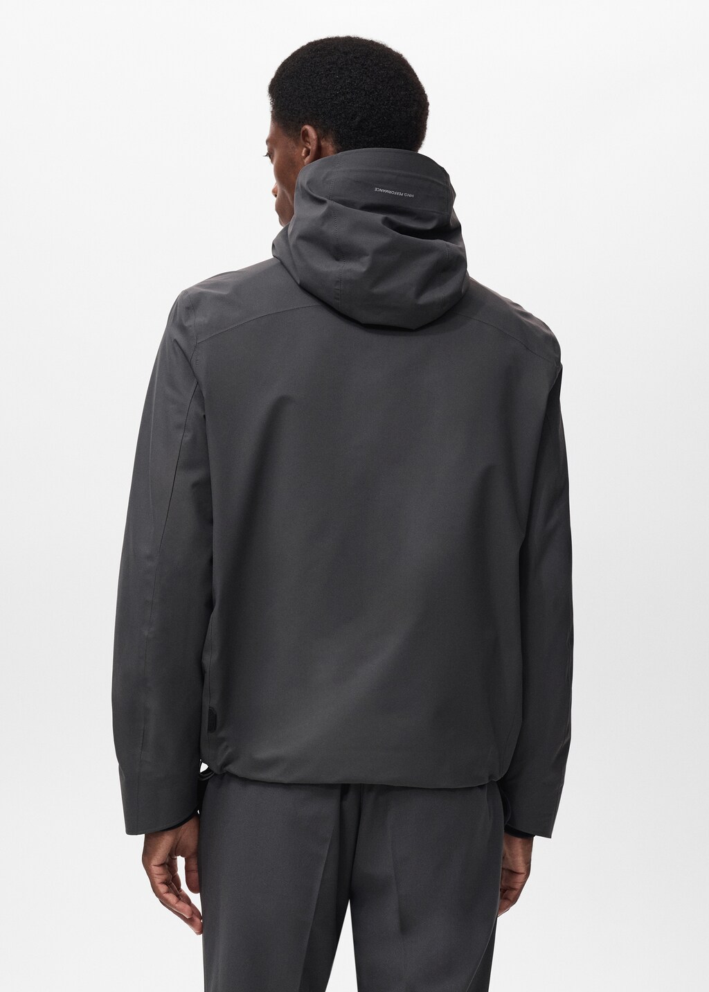 Water-repellent hooded jacket