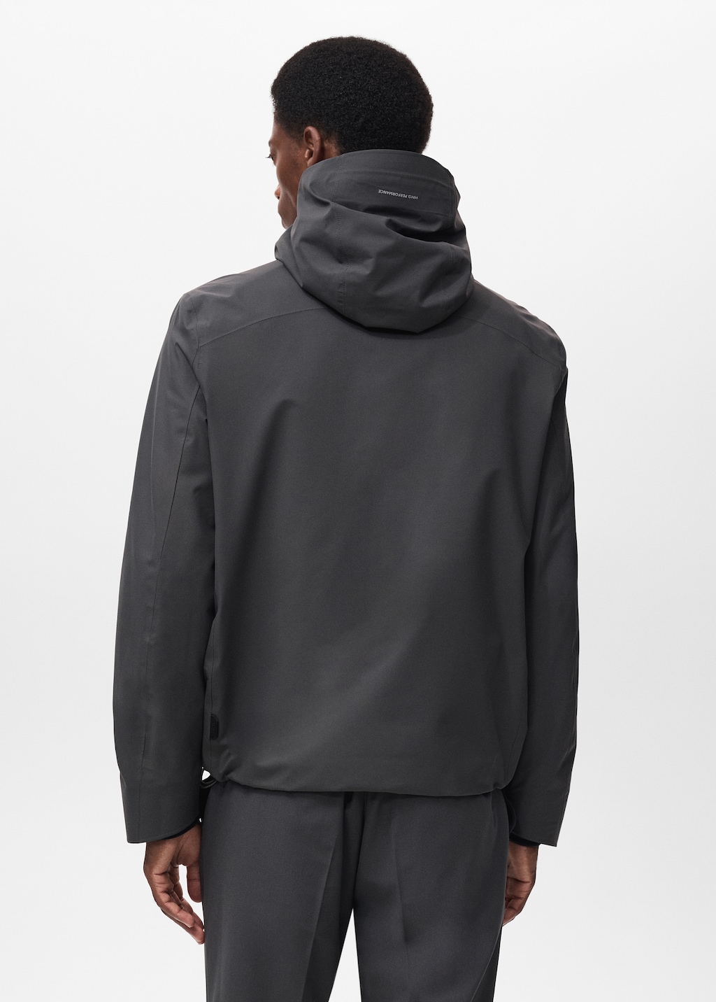 Water-repellent hooded jacket