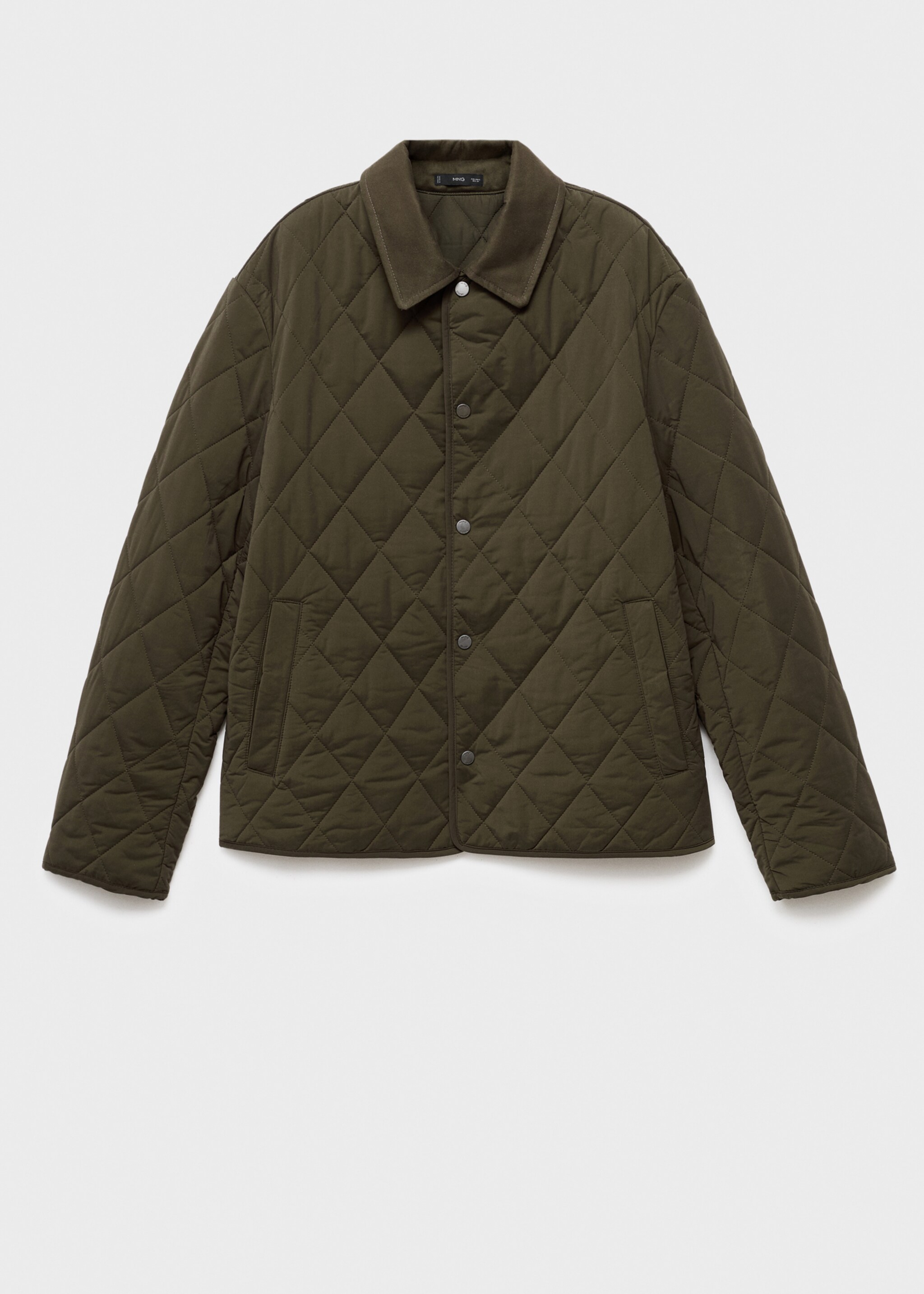 Quilted water repellent jacket - Article without model, Olive Green. Ref: 17005972-00.