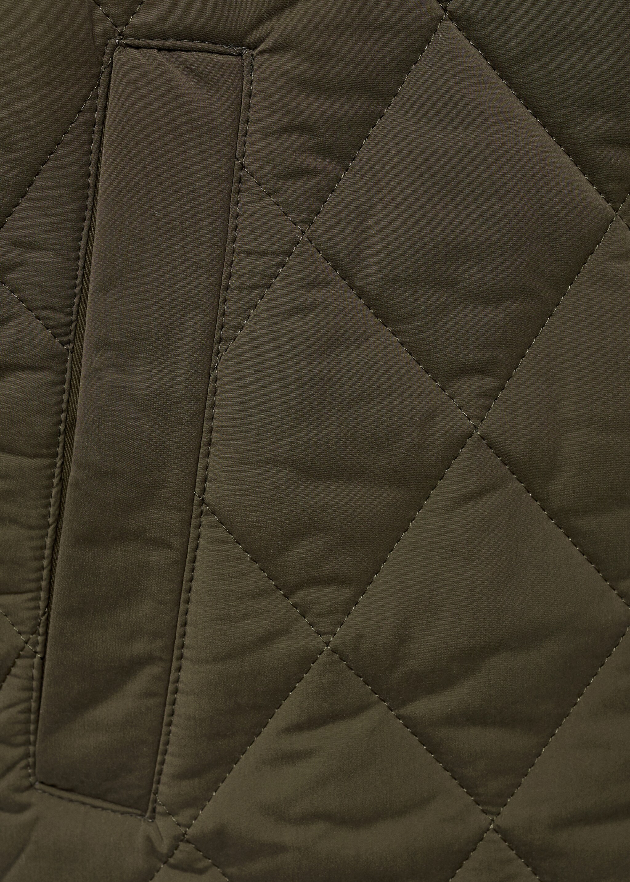 Quilted water repellent jacket - Details of the article 0, Olive Green. Ref: 17005972-00.