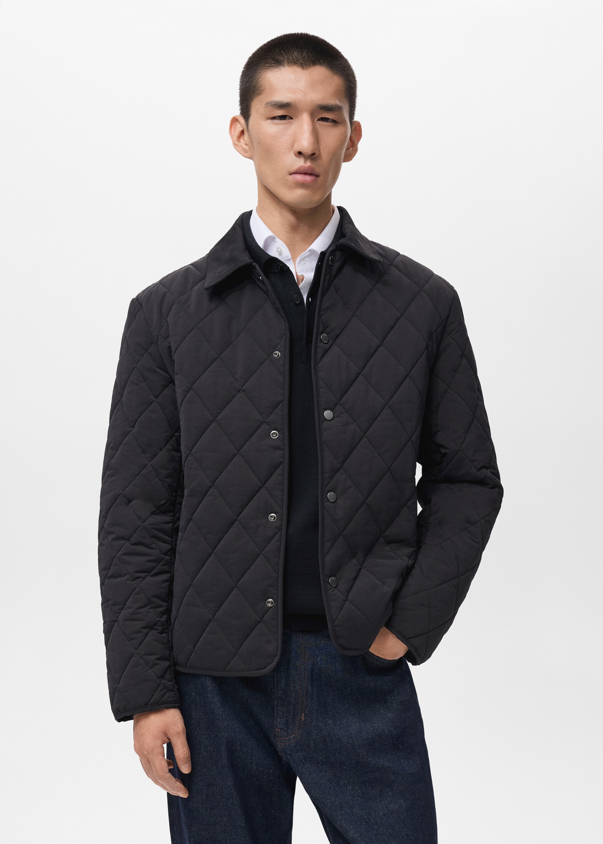 Quilted water repellent jacket - Medium plane, Black. Ref: 17005972-00.