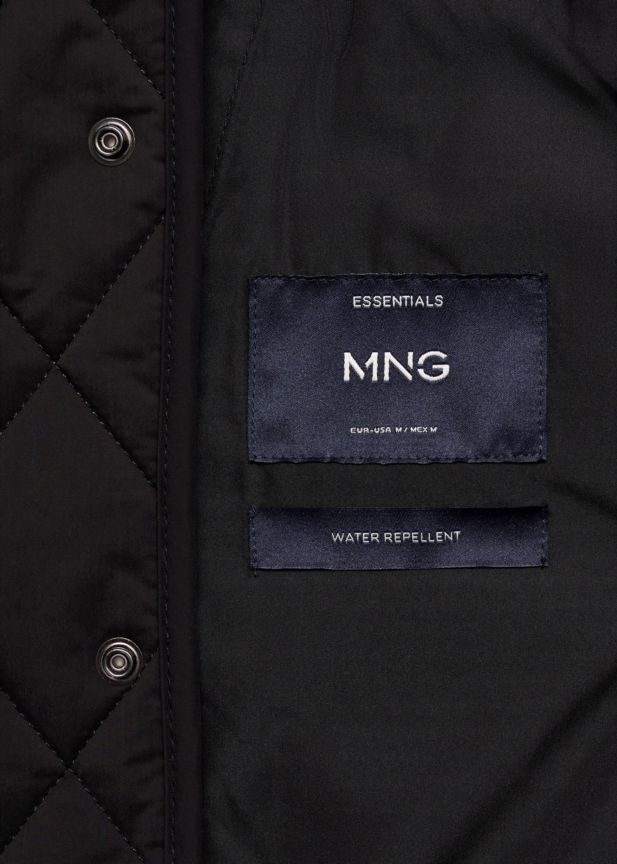 Quilted water repellent jacket - Details of the article 0, Black. Ref: 17005972-00.