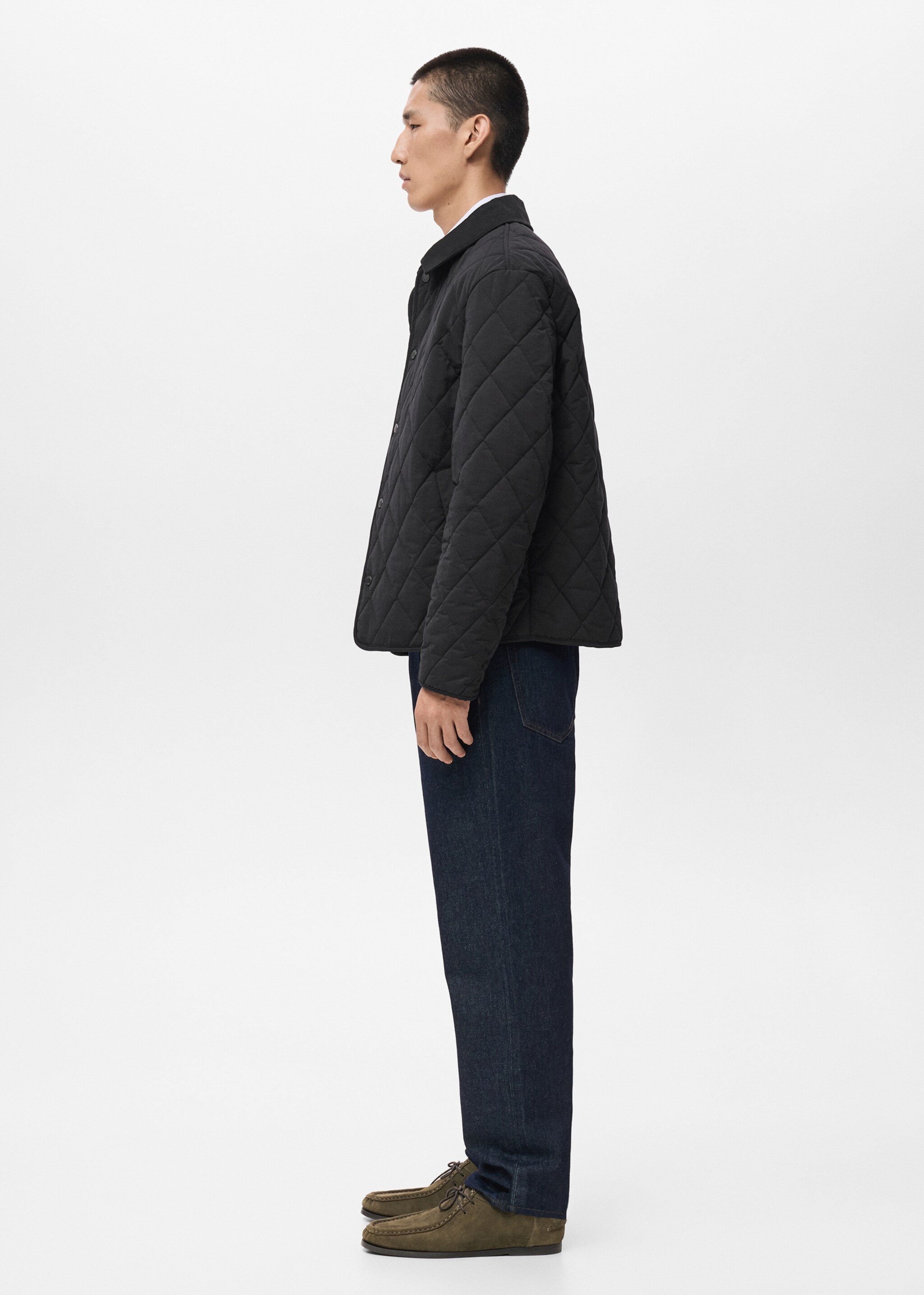 Quilted water repellent jacket - Details of the article 2, Black. Ref: 17005972-00.