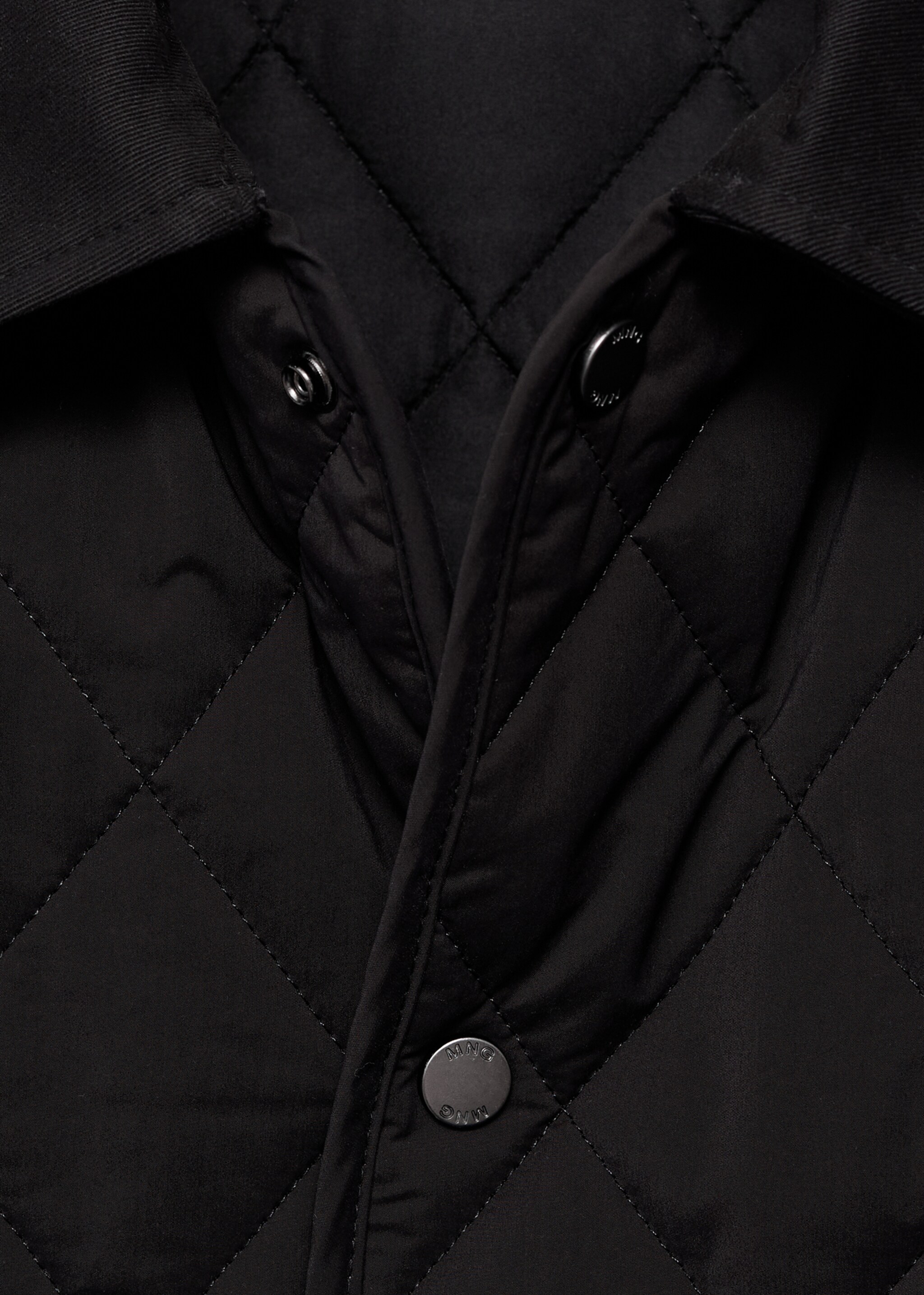Quilted water repellent jacket - Details of the article 8, Black. Ref: 17005972-00.